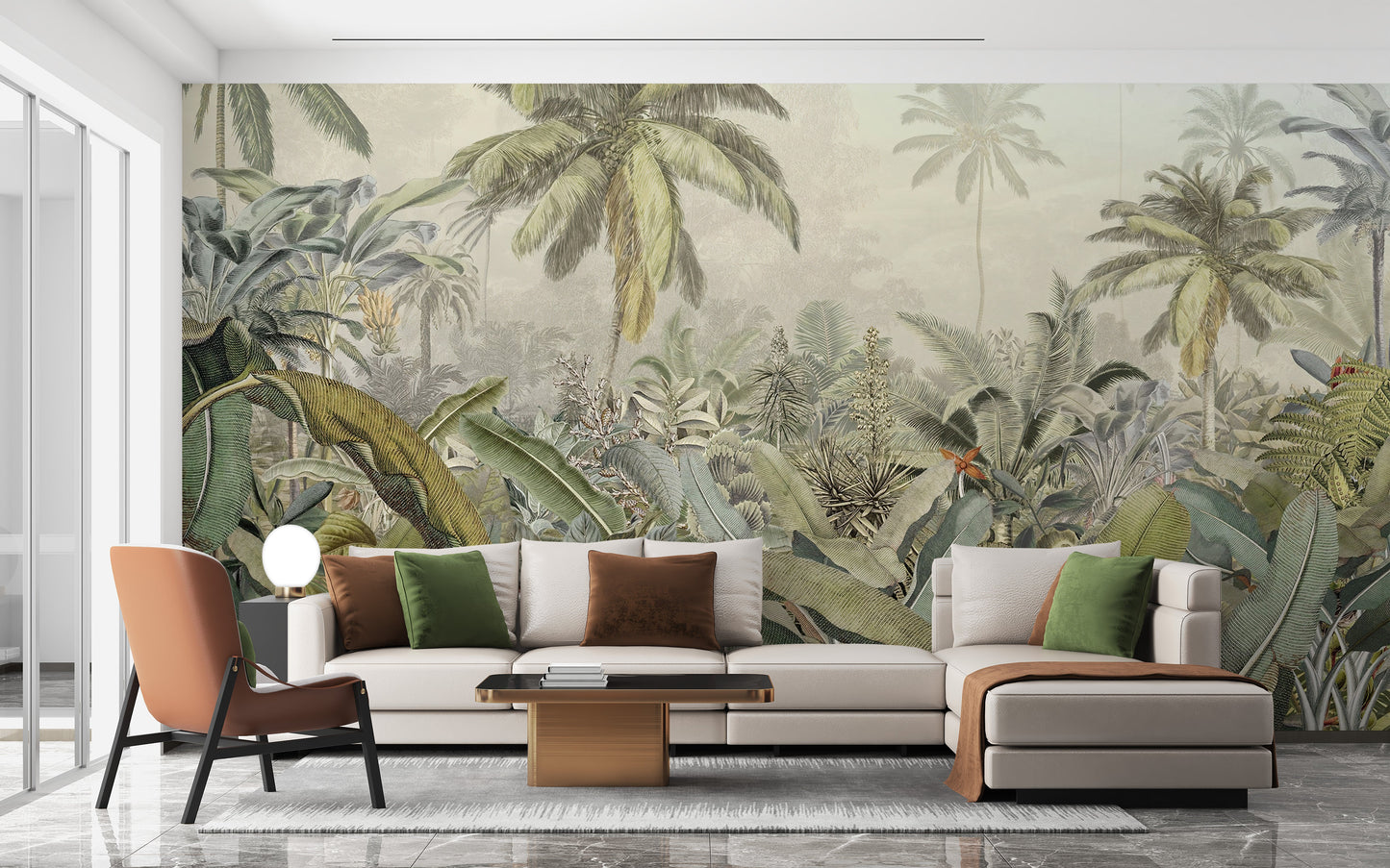 Watercolor Drawn Rich Green Plant Forestry Wallpaper - Giffywalls