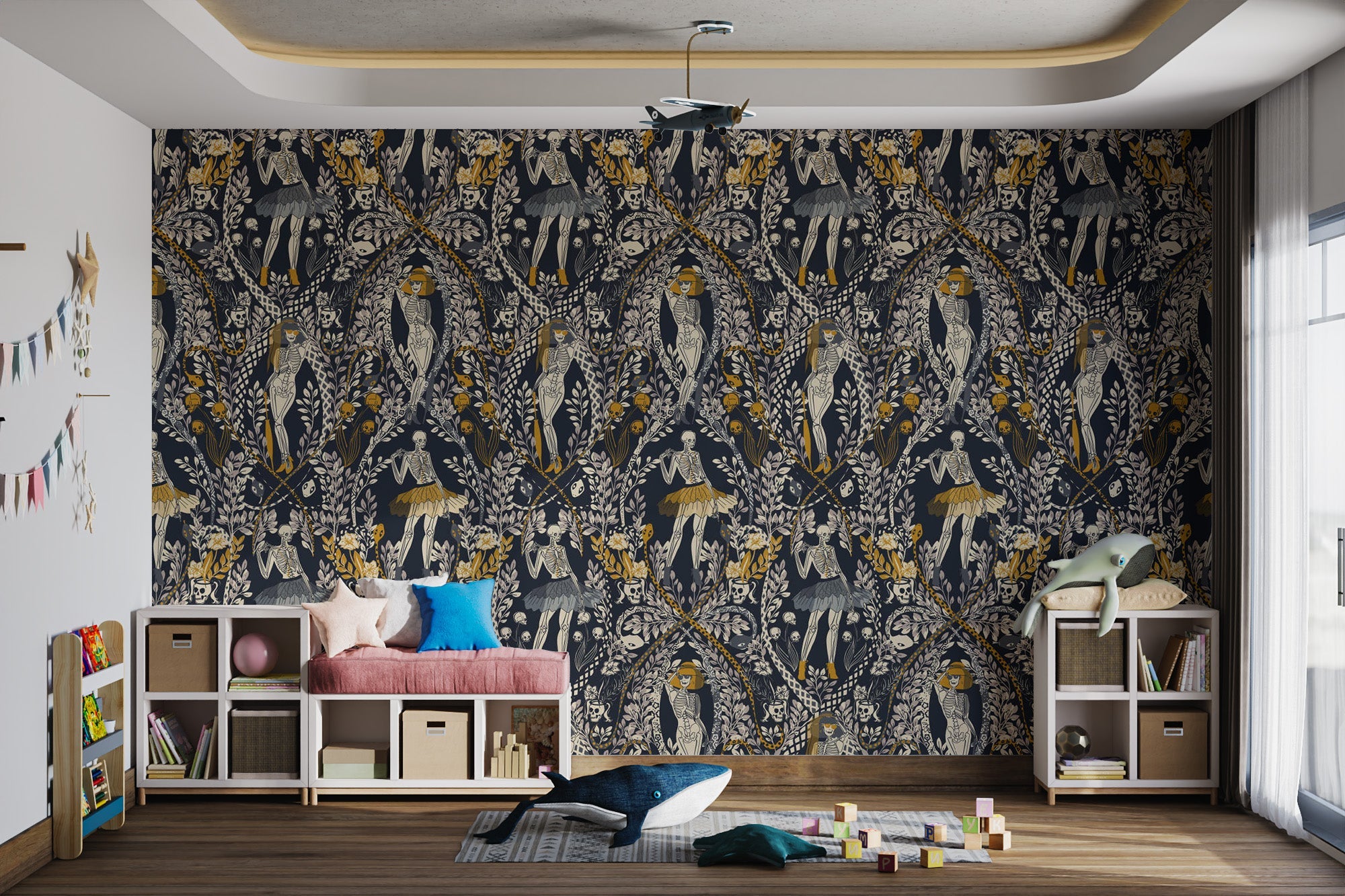 Stylish masquerade-themed Halloween wallpaper for walls