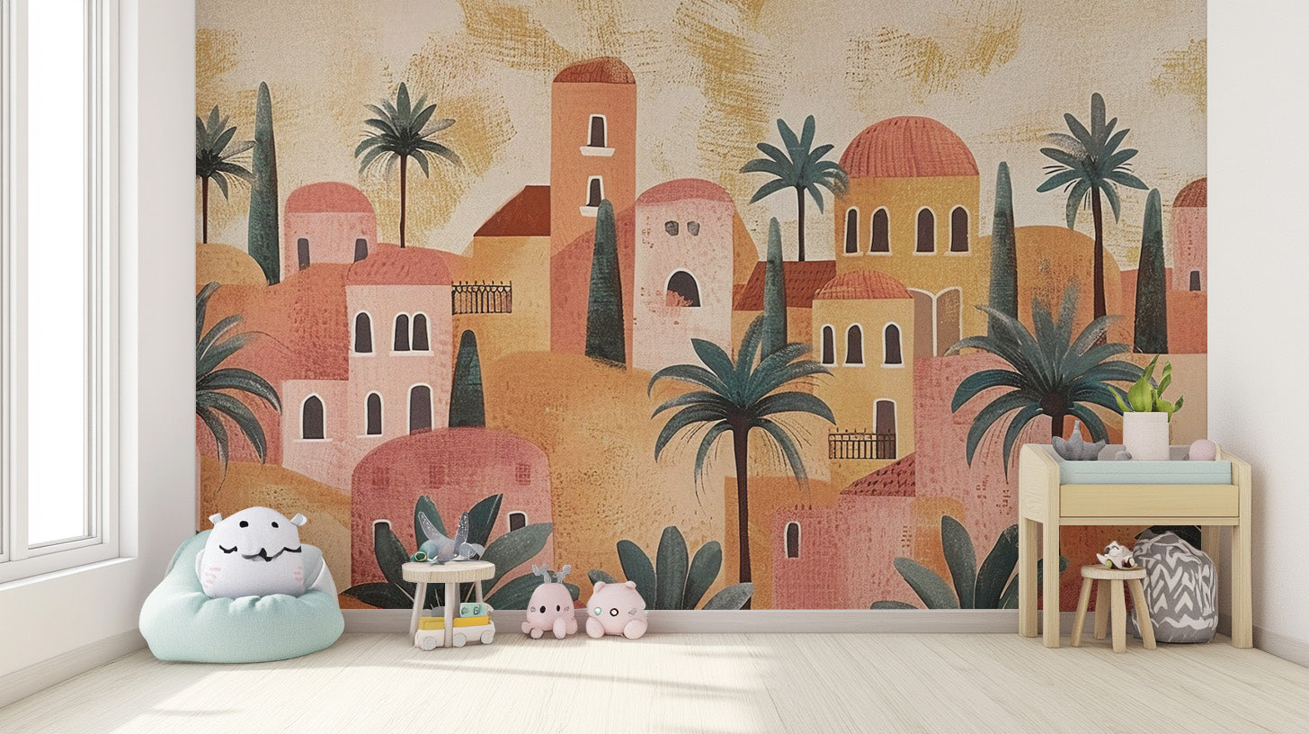 Terracotta tones create a playful vibe in nursery decor