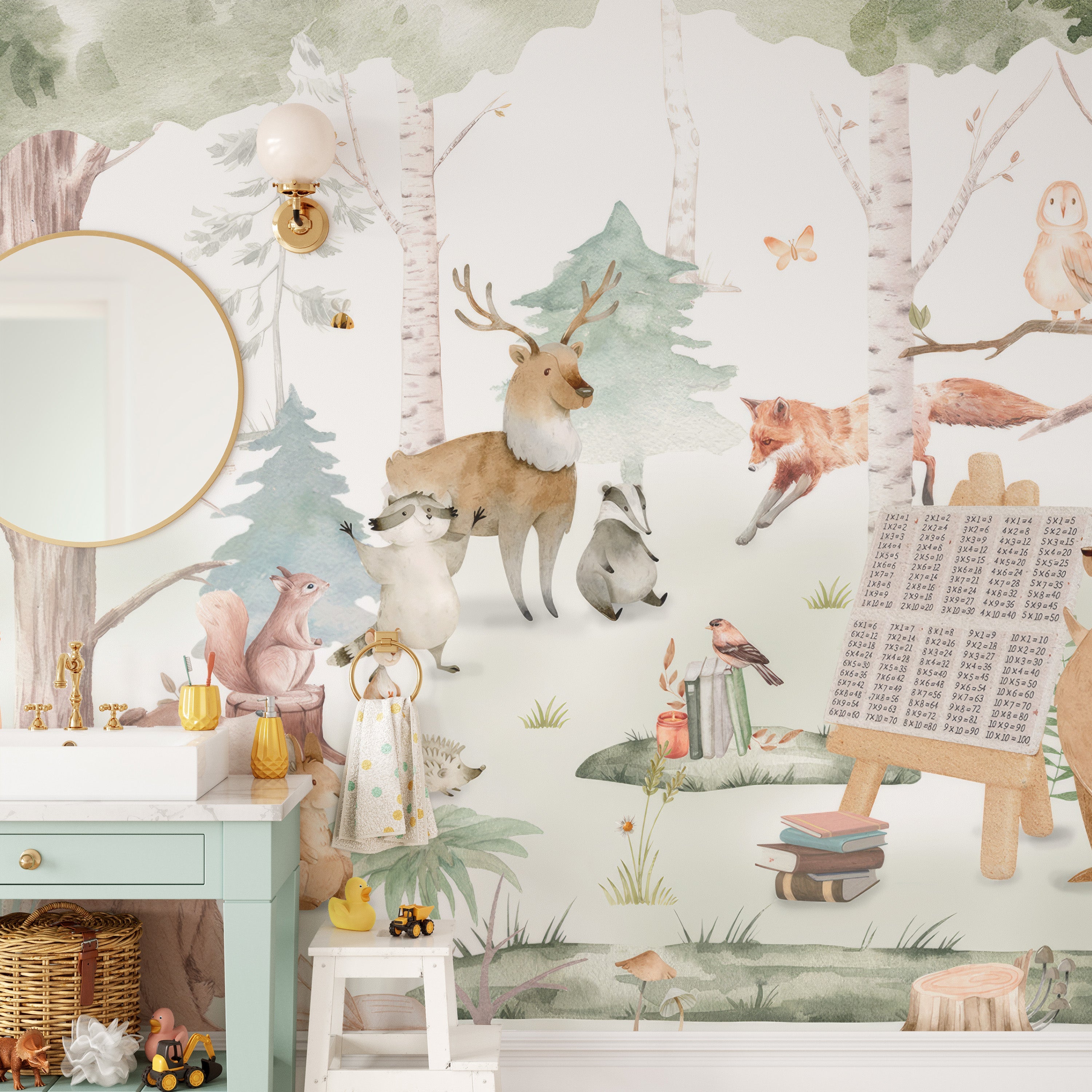 Critter Classroom Wall Mural - Giffywalls