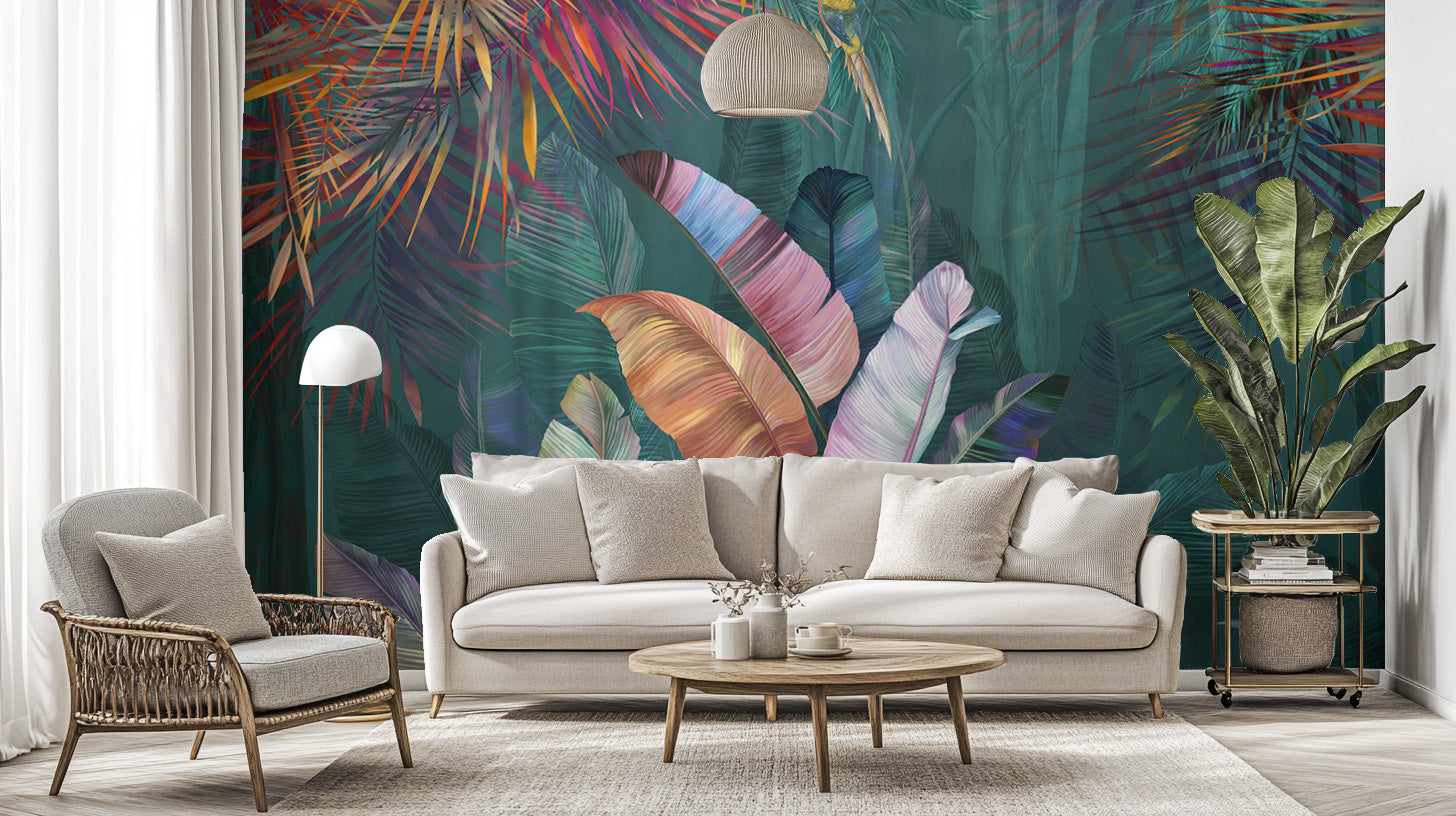 Lush Leaf Extravaganza Island Breeze Wallpaper