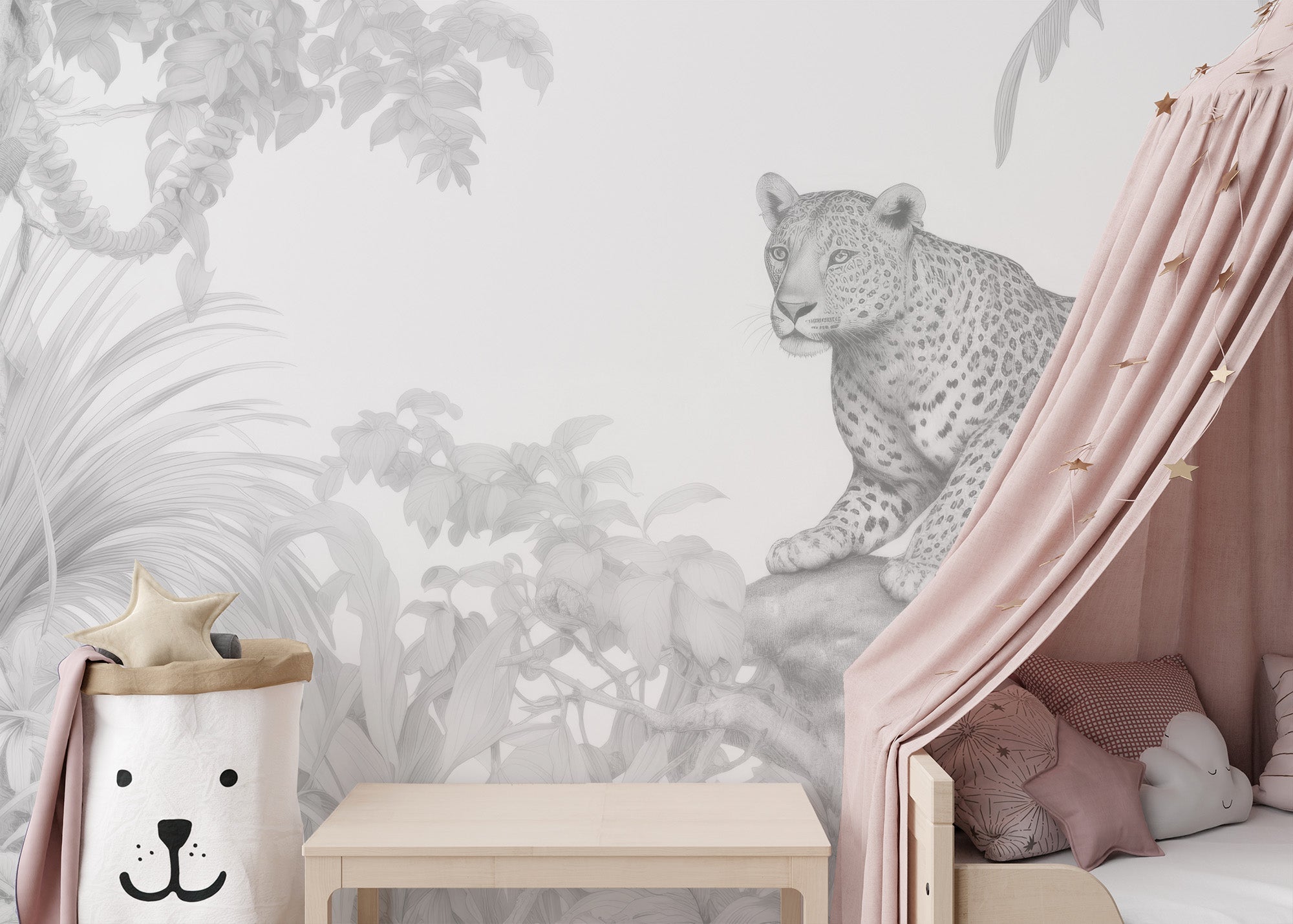 Cheetah print wallpaper for a wild kids' room vibe