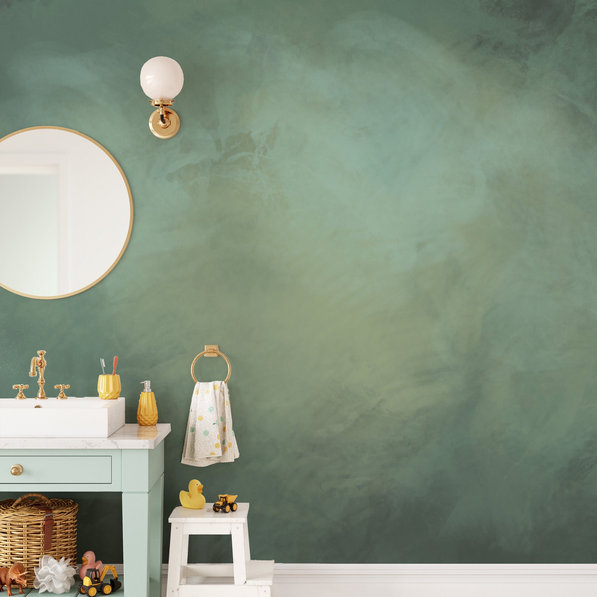 Aqua Stone Marble Wallpaper Mural - Giffywalls