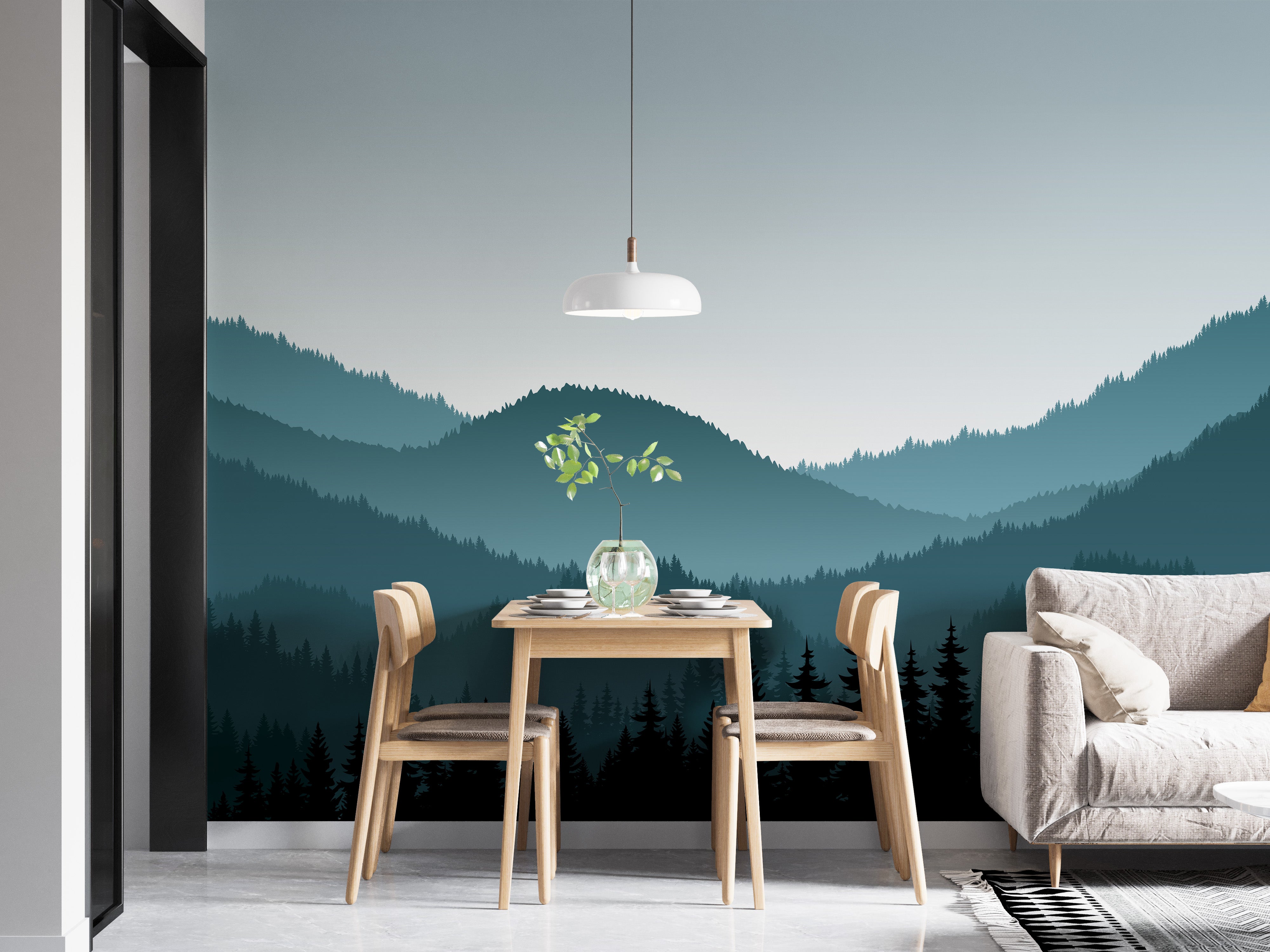 Dark Foggy Mountains Wallpaper Murals - Giffywalls