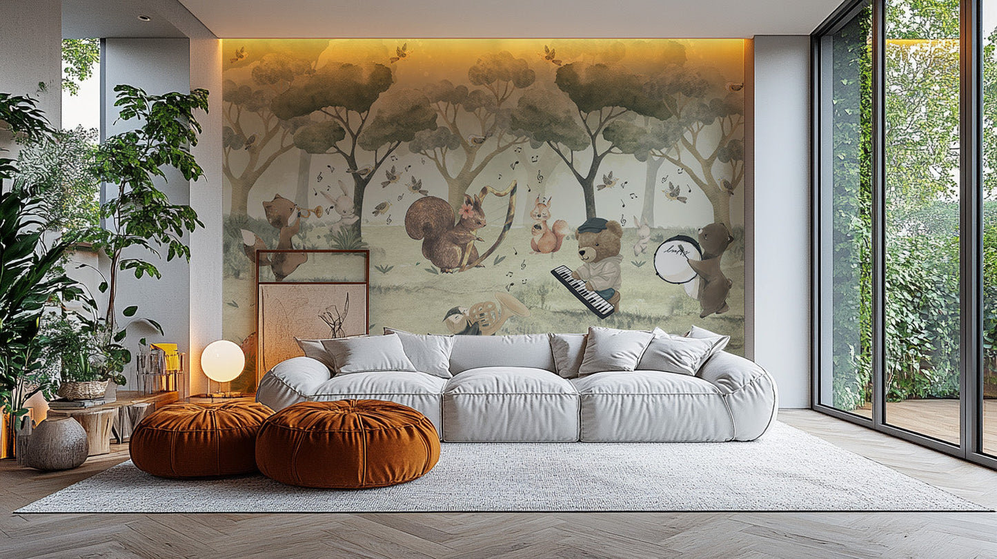 Nature-inspired mural for kids’ room
