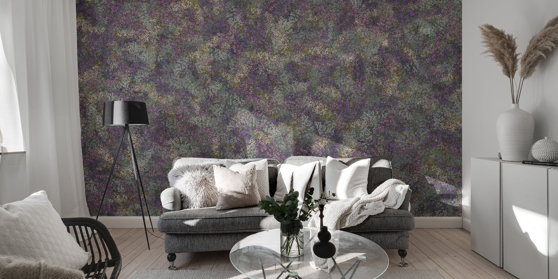 Embroidery Multicolor Flowers Wallpaper Murals - Giffywalls