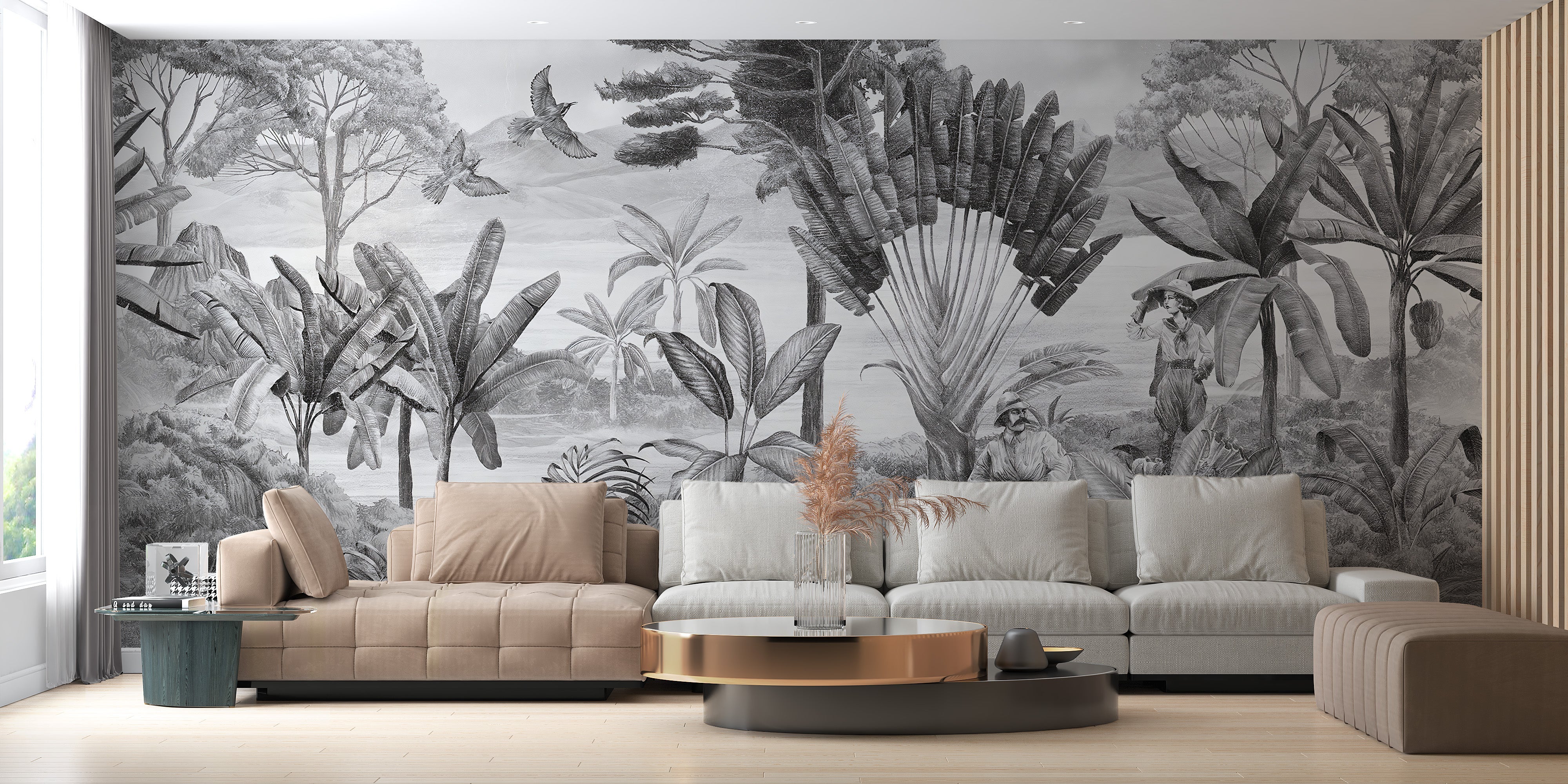 Black and white scenery wallpaper mural - Giffywalls