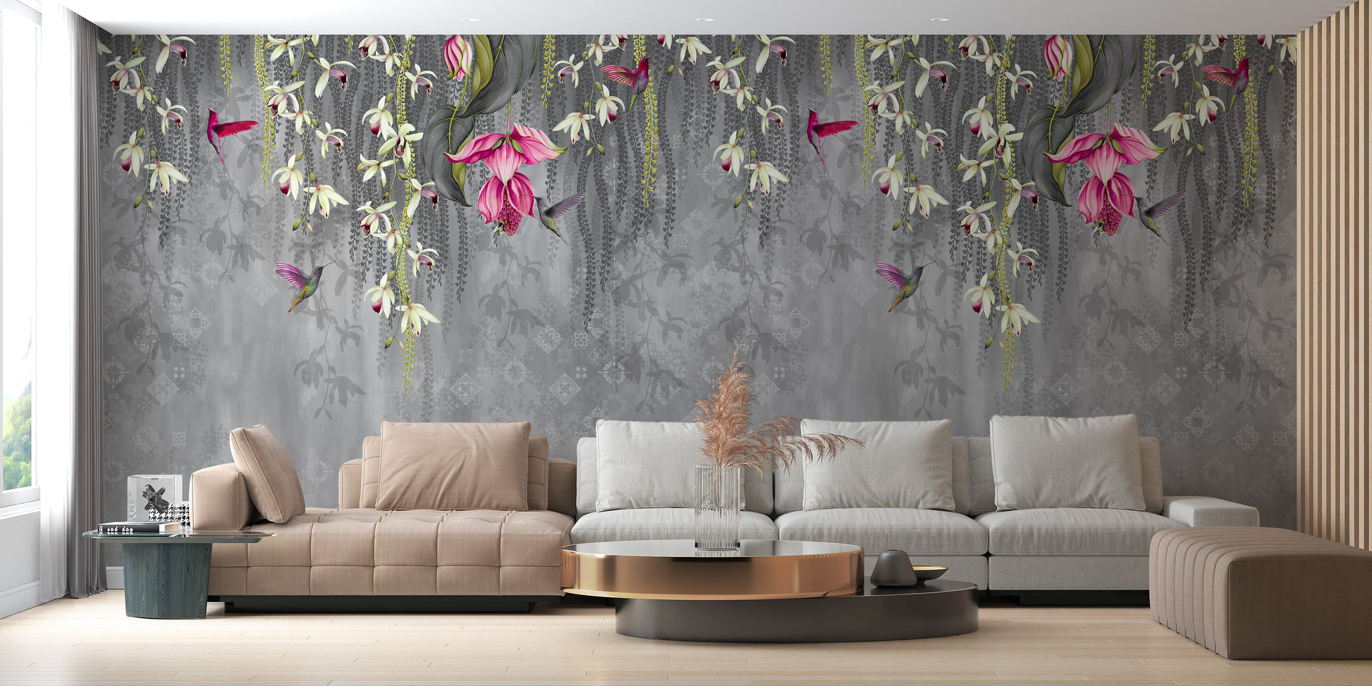 Pink Blooming Flowers Design Wallpaper - Giffywalls