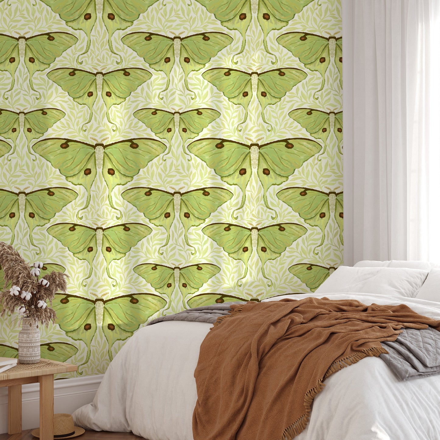 Beautiful luna moth wall mural for bedrooms
