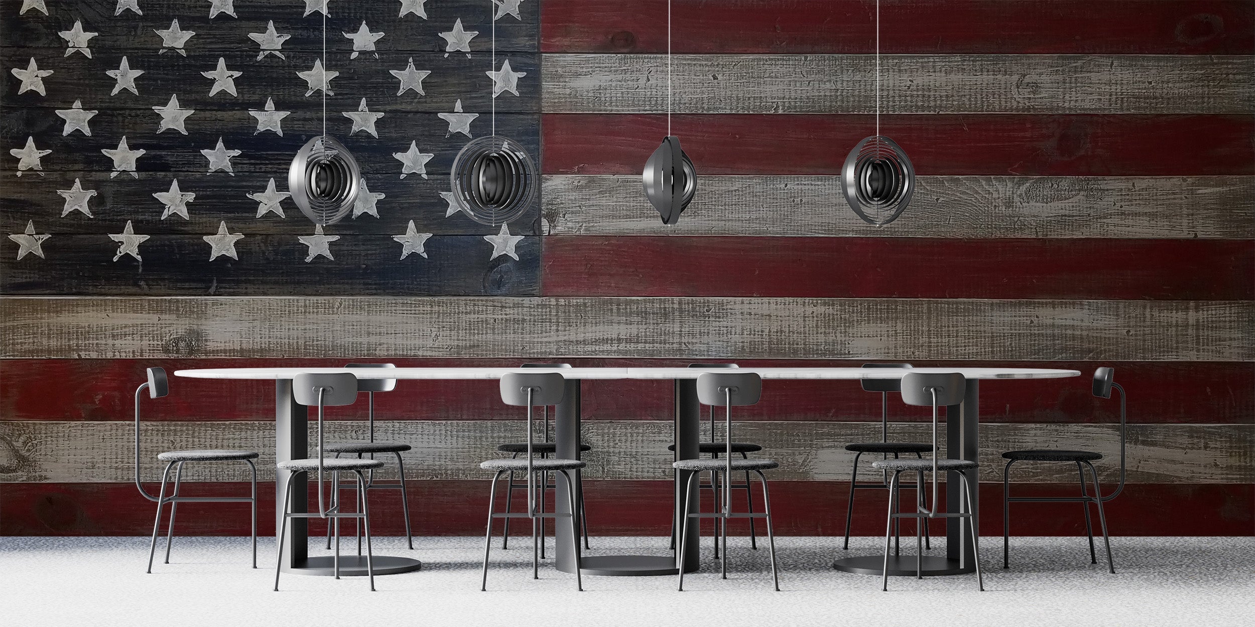 American Flag Wooden Wall Mural - Giffywalls