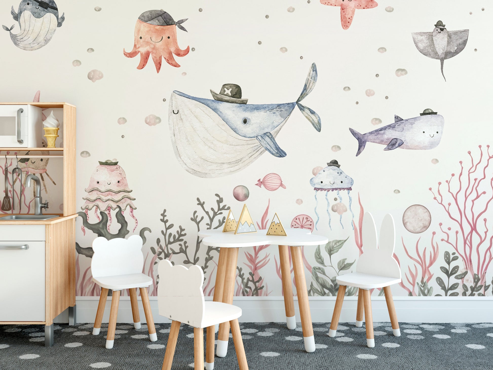 Maritime mischief mural perfect for ocean-themed rooms