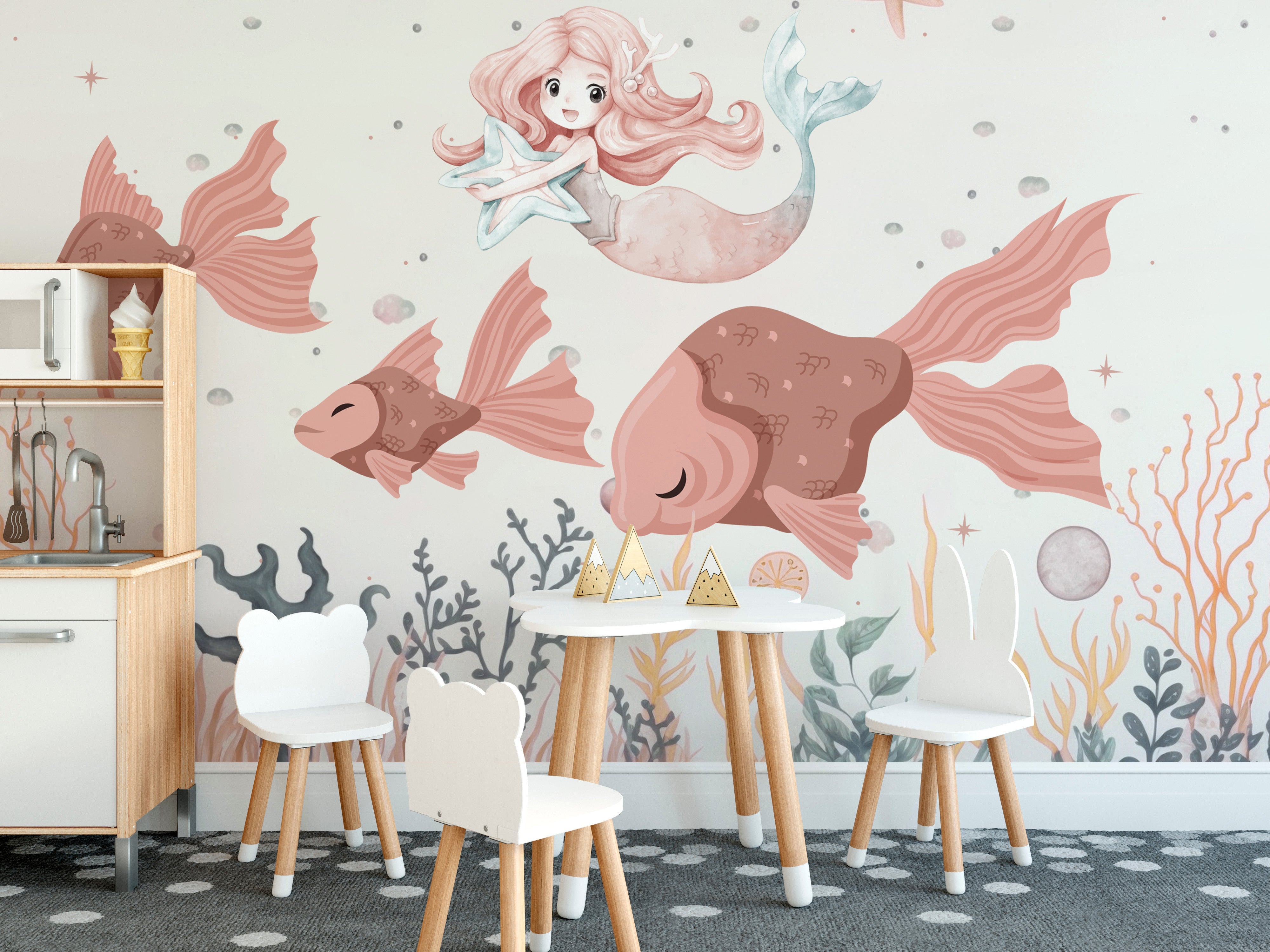 Mermaid Enchanted Reef Mural wallpaper