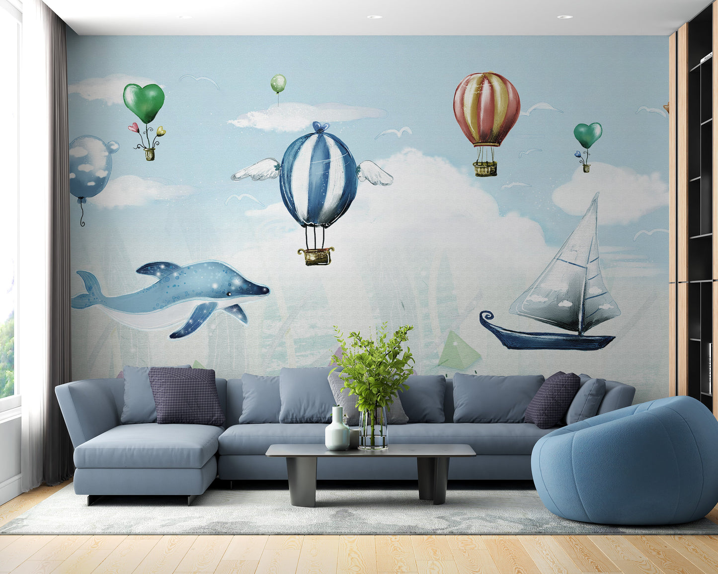 Hot Air Balloon Kids Room Wallpaper Murals - Giffywalls