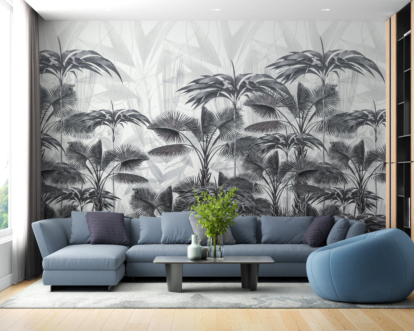 Bushy Tranquil Palms Wallpaper Murals - Giffywalls