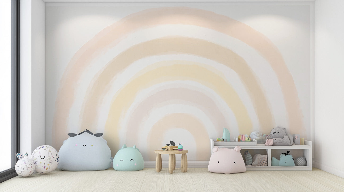 Add warmth and joy to kids rooms with a Sunrise Arc Wall Mural