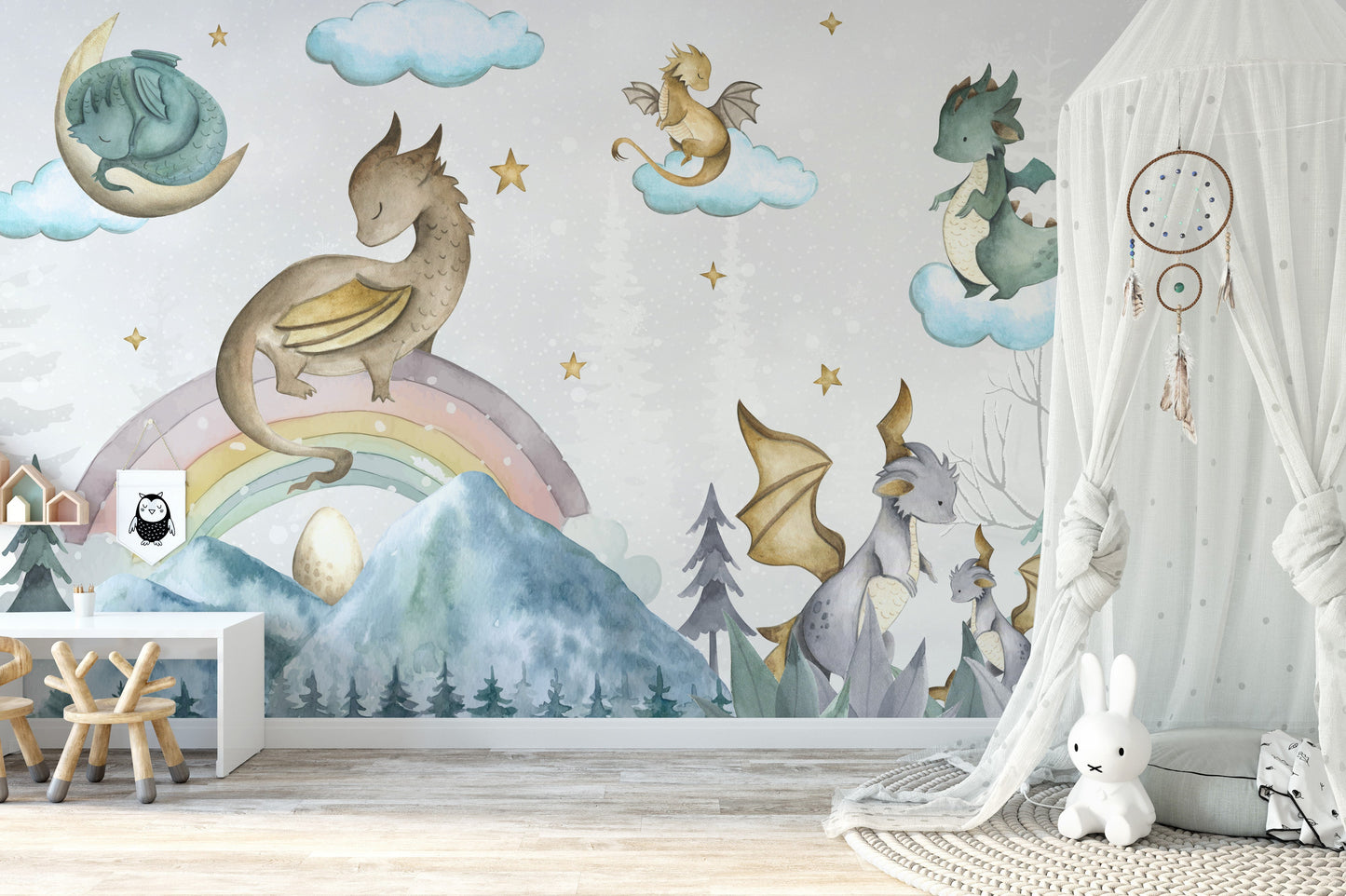 Mystical Dragon Wallpaper Mural for mythical decor