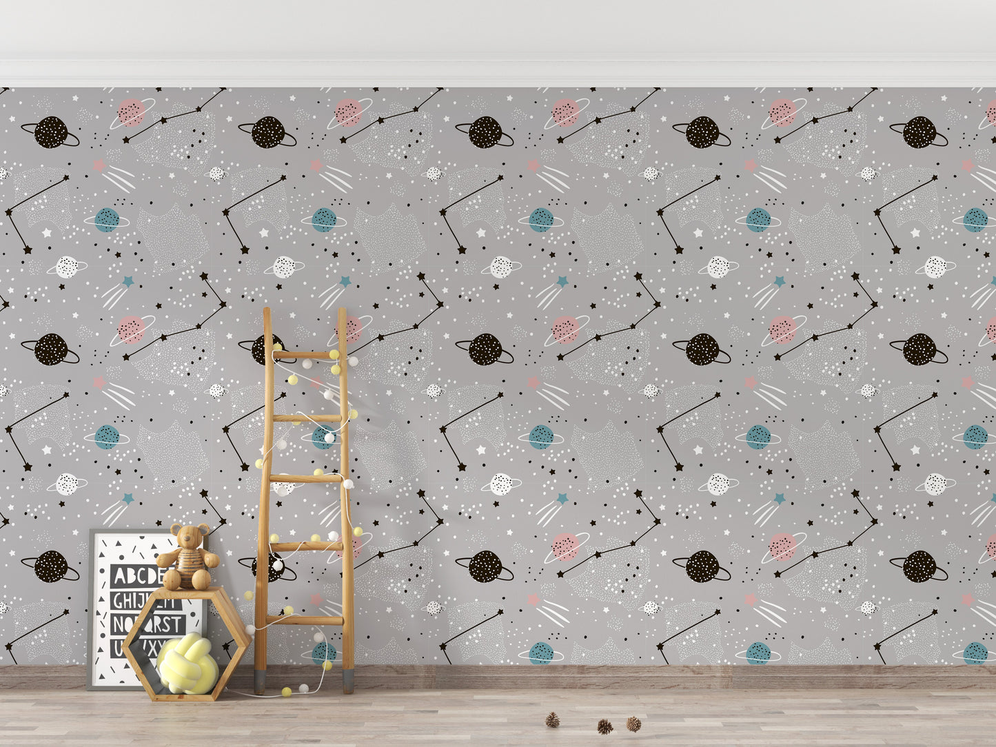 Space-themed wallpaper with constellations
