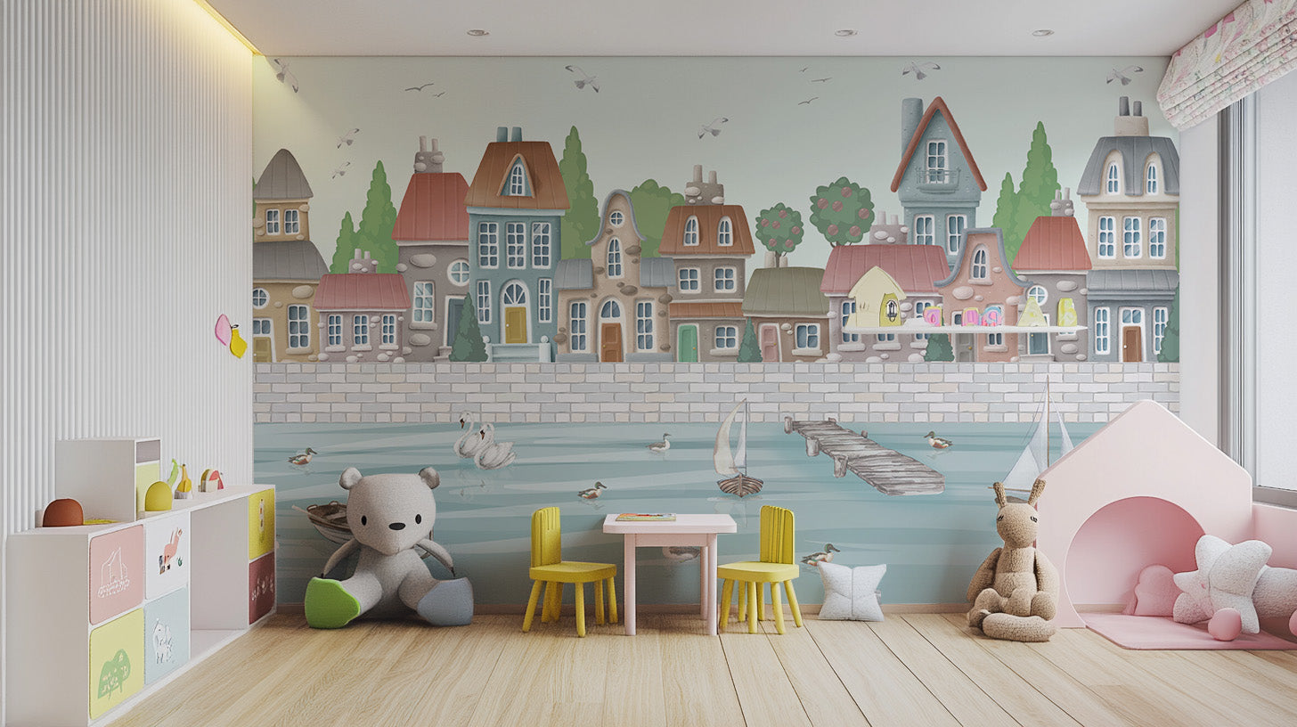 Waterfront City Wall Mural - Giffywalls