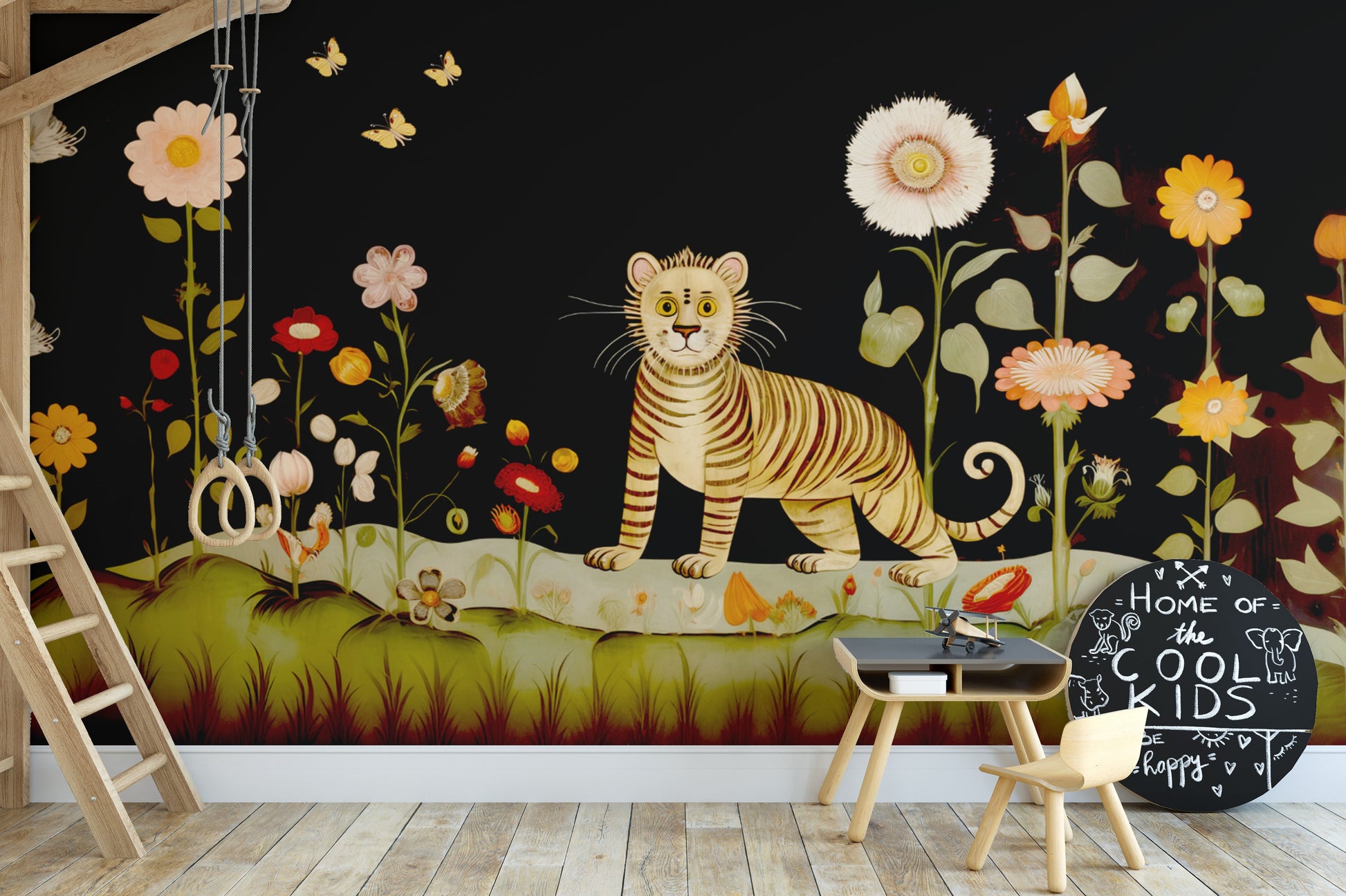 Tibetan Flower Tiger Wallpaper Murals - Giffywalls