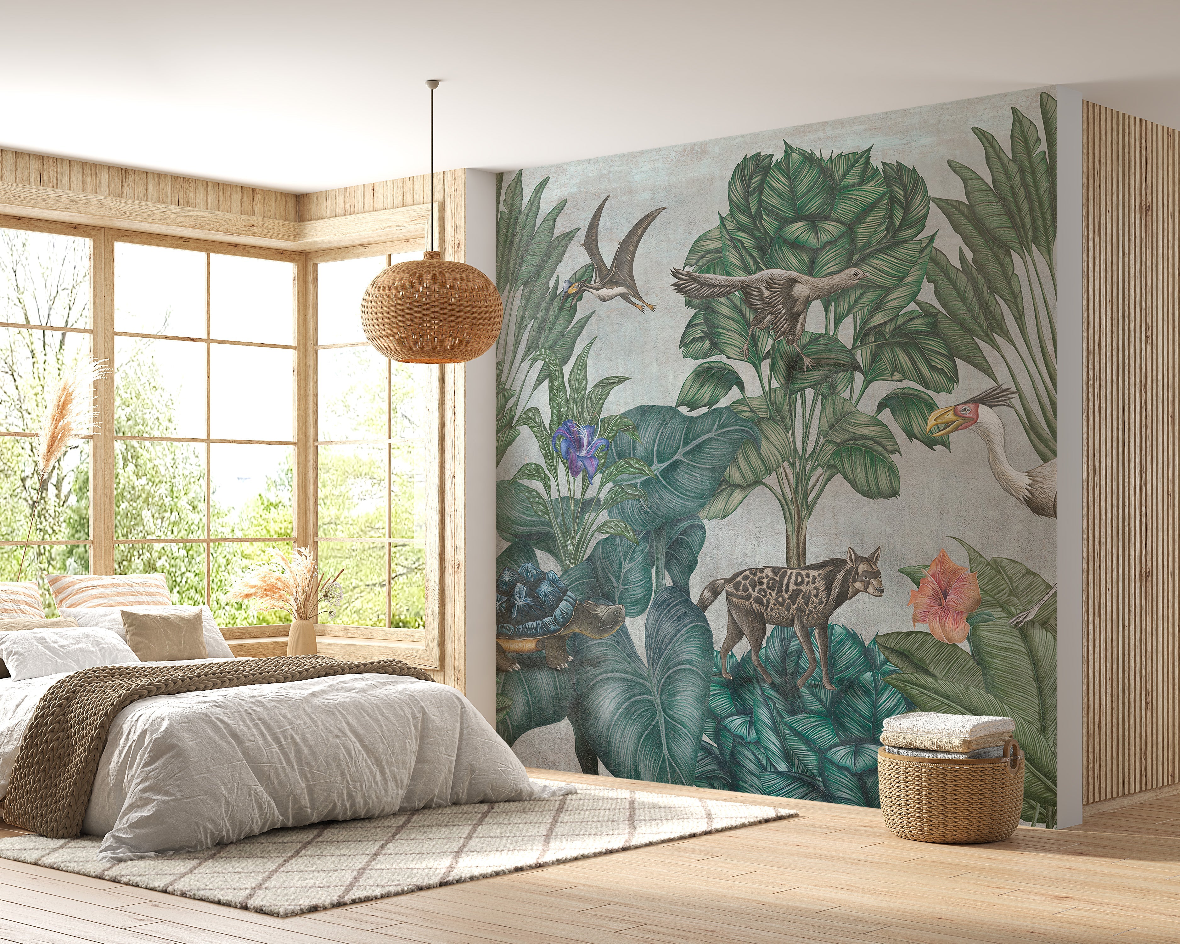 Artistic Painted Wildlife Forest Wallpaper Mural - Giffywalls