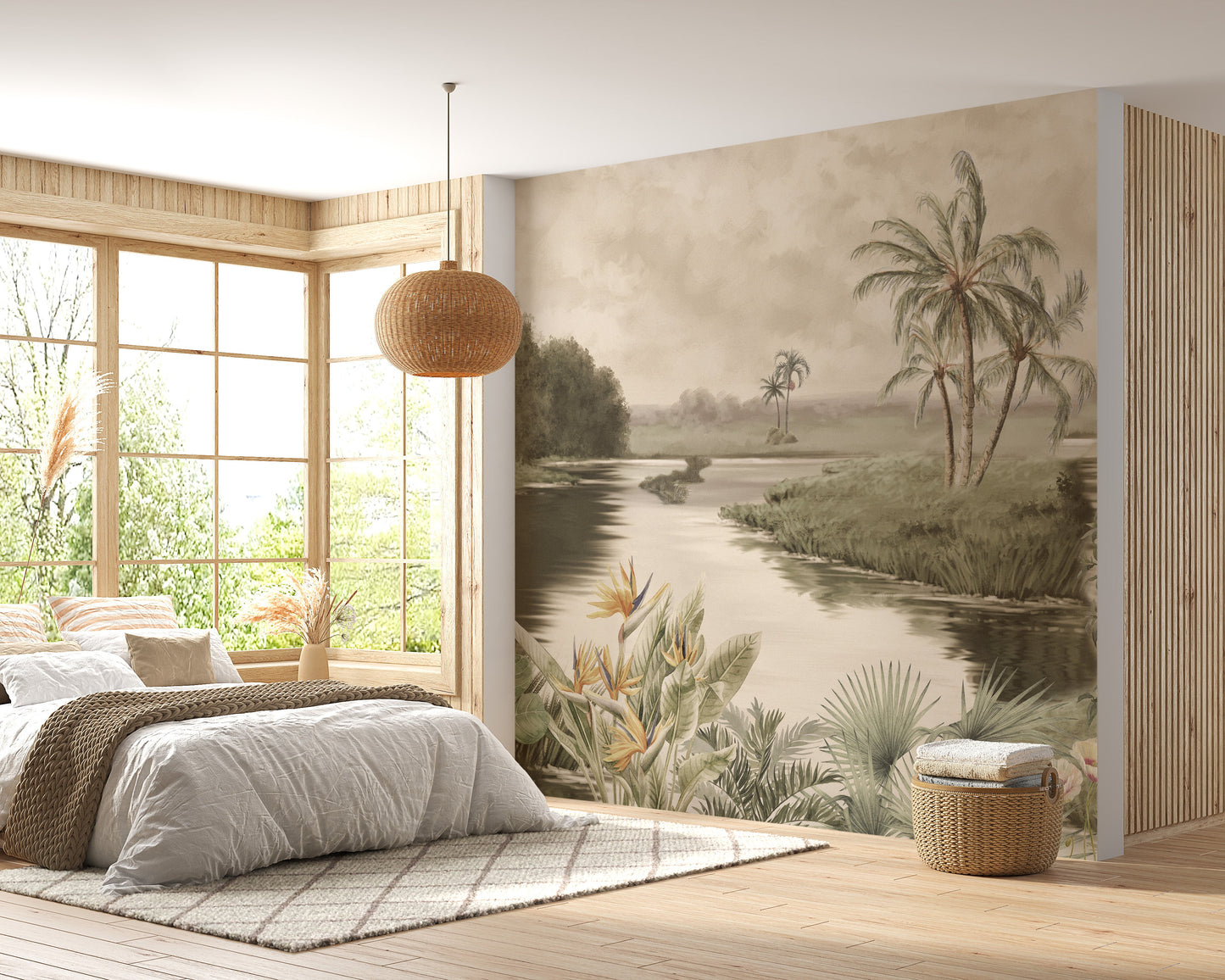 Tranquil Lake Natural Mountainous Art Wall Mural - Giffywalls