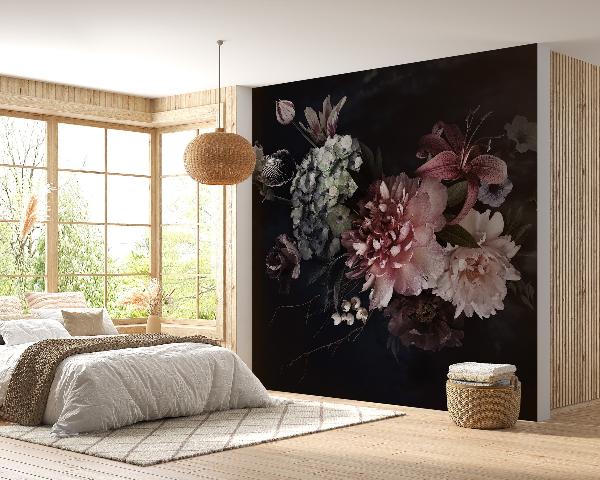 Decorative Floral Vase Wallpaper Mural
