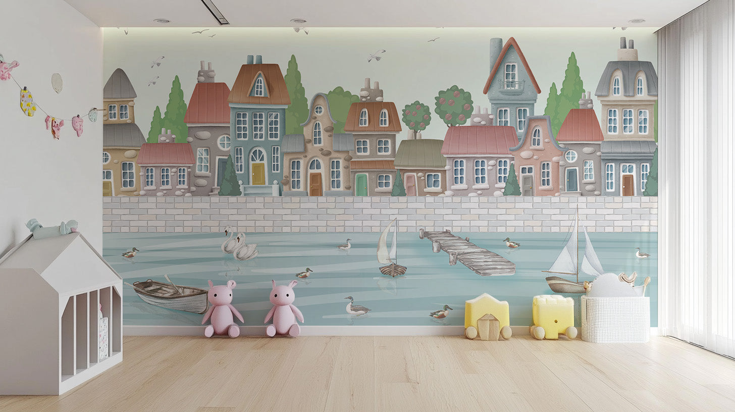 Waterfront City Wall Mural - Giffywalls