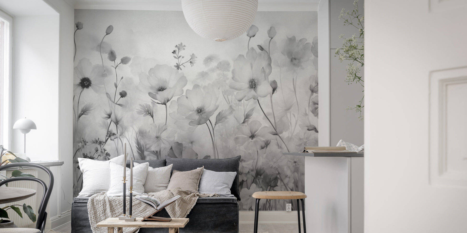 Spring Grey Flower Wallpaper For Walls - Giffywalls