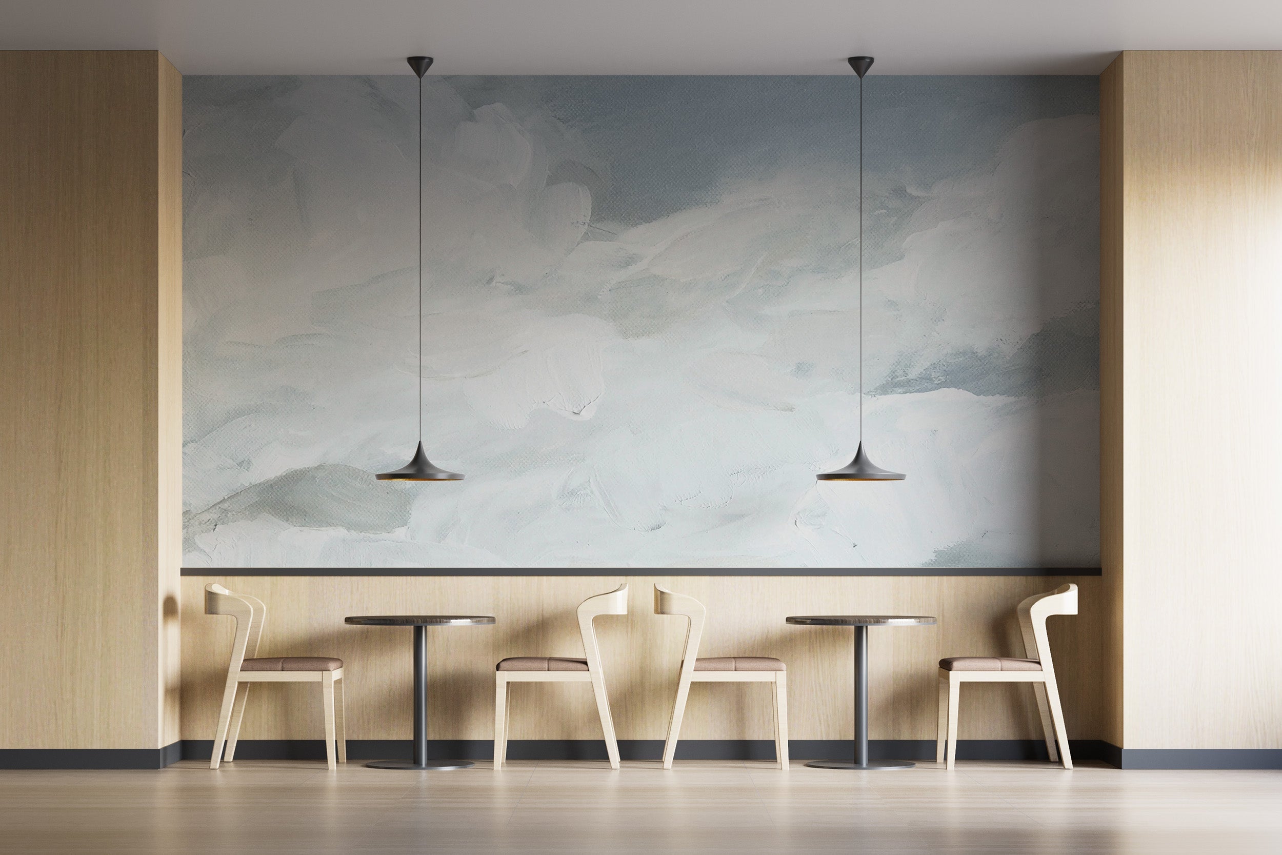 Watercolour Clouds Wall Mural - Giffywalls