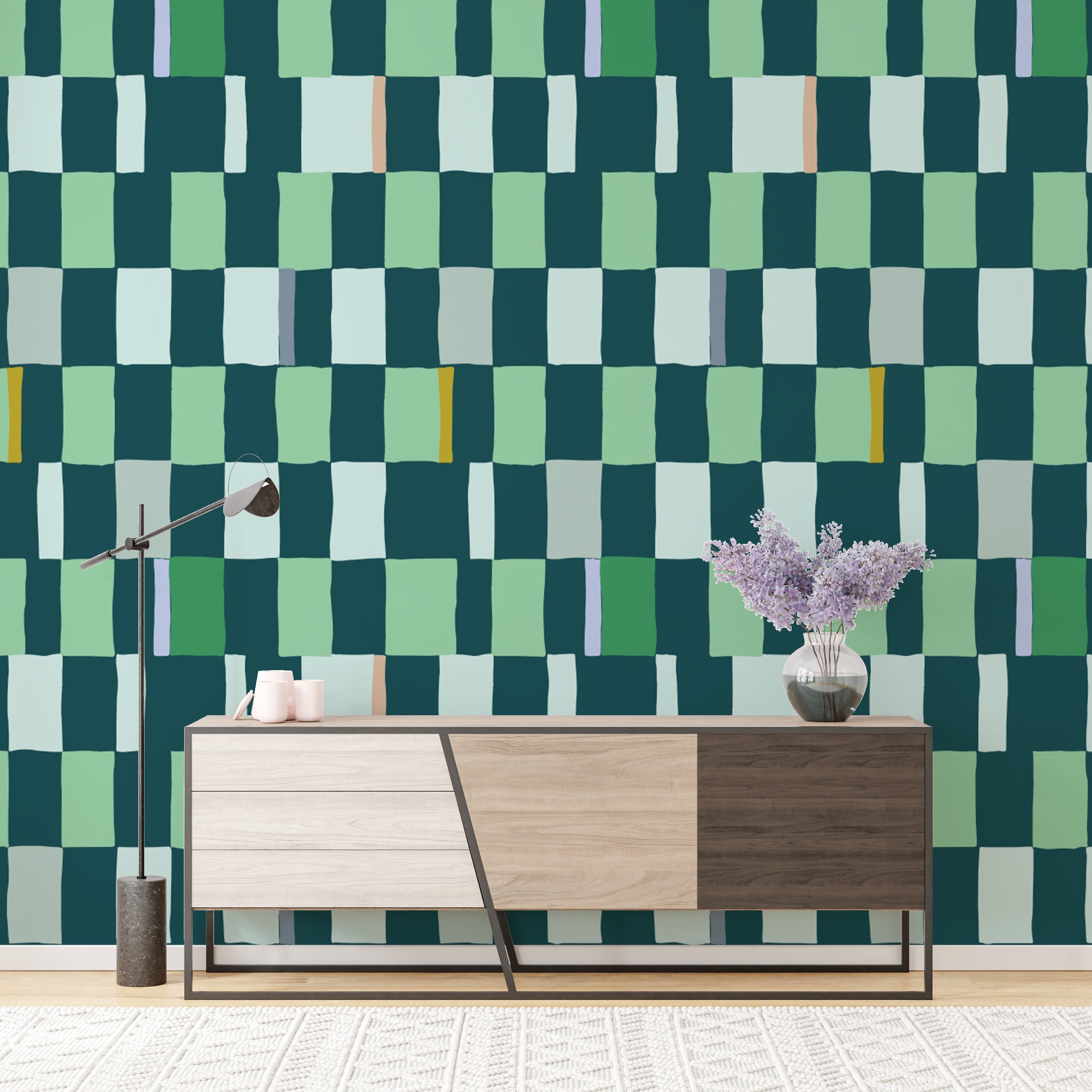 Minimalist wallpaper showcasing a subtle summer checkered design.
