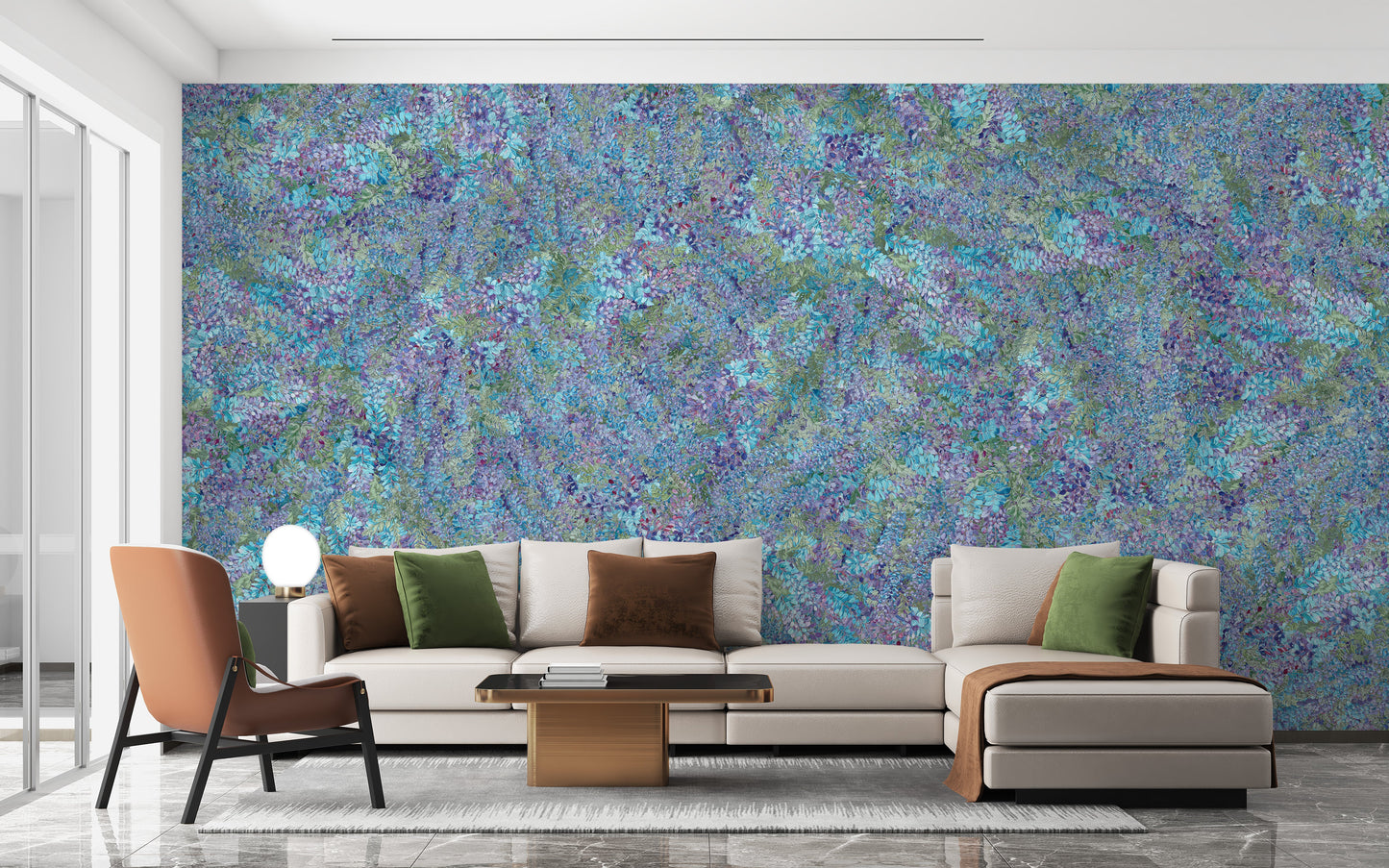 Wisteria Purple and Green Leaves Wallpaper Murals - Giffywalls