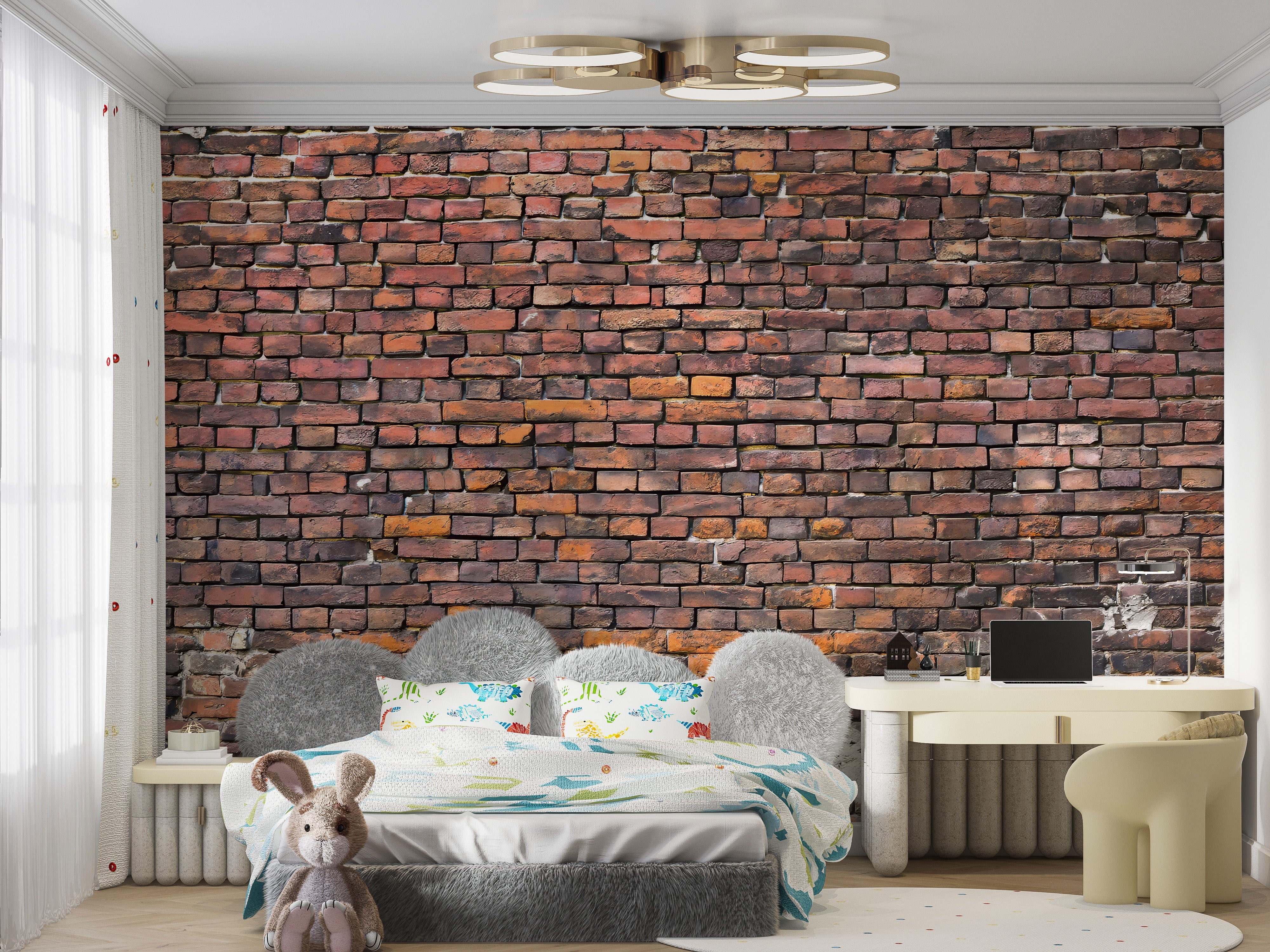 Rustic Charm Brick Mural - Giffywalls