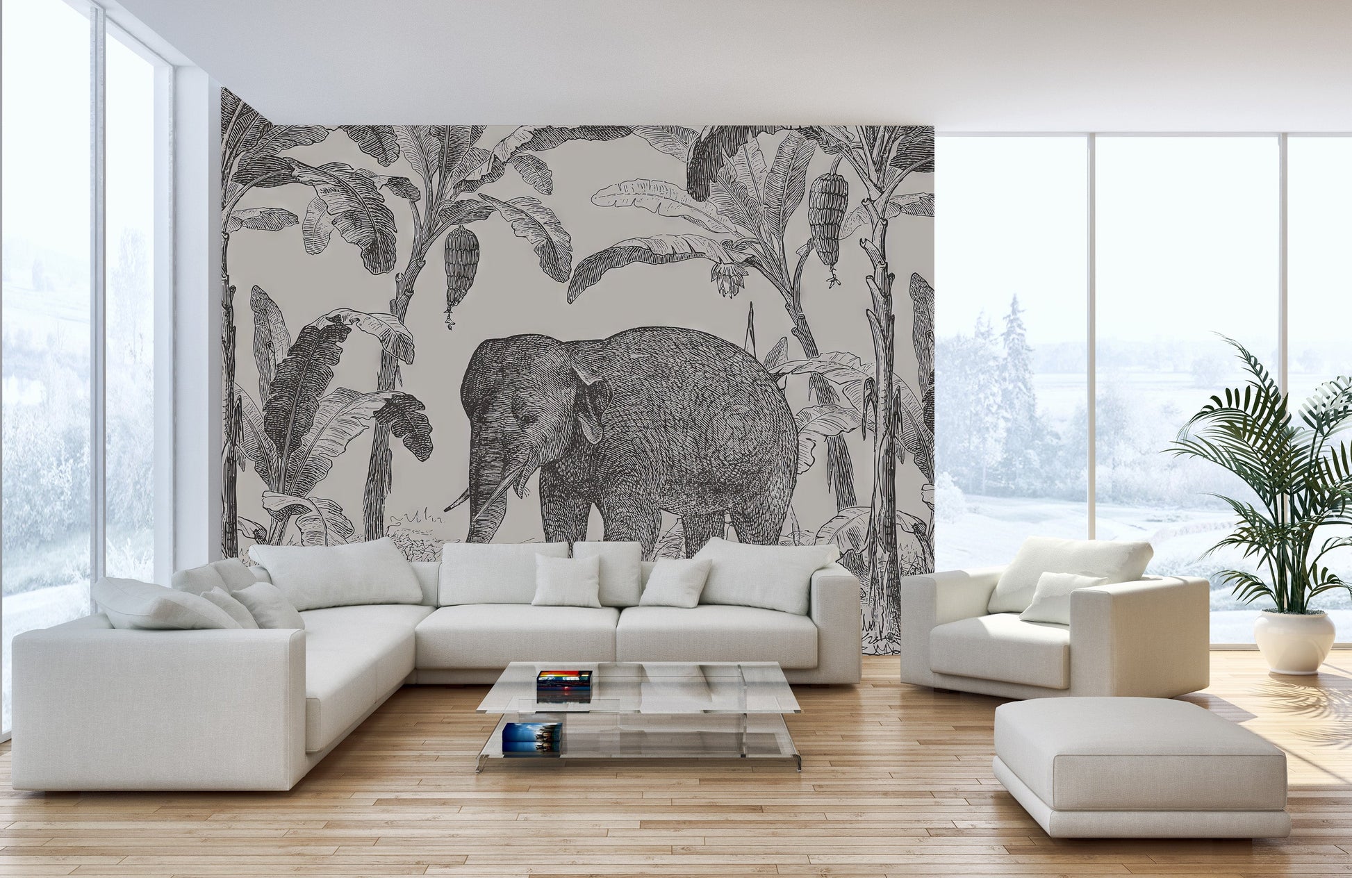 Vintage Elephant Wallpaper