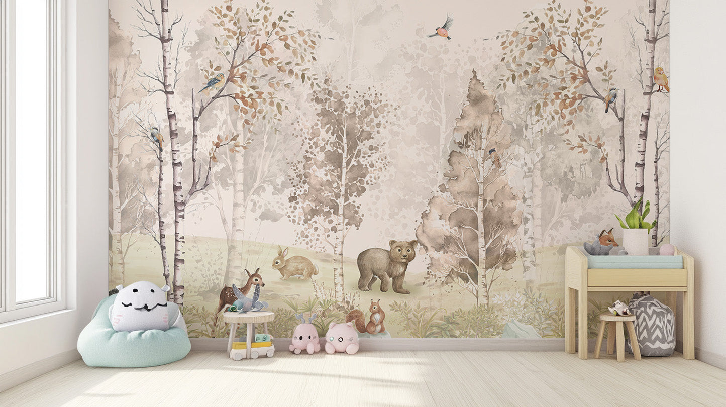 Magical Menagerie wallpaper in storybook style