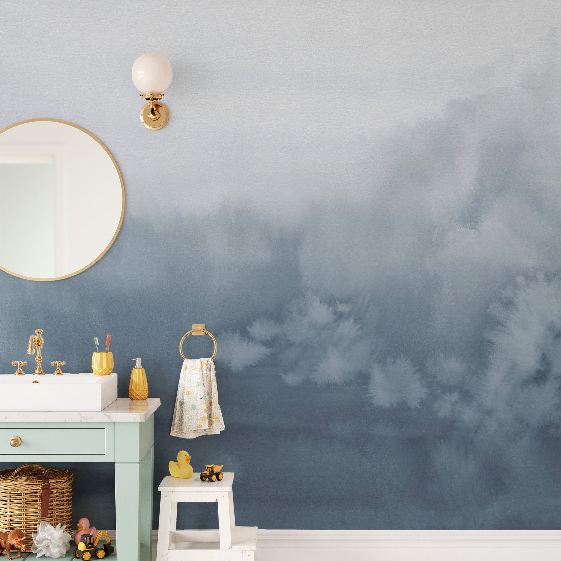 Blue Tone Ombre Wall Mural - Giffywalls