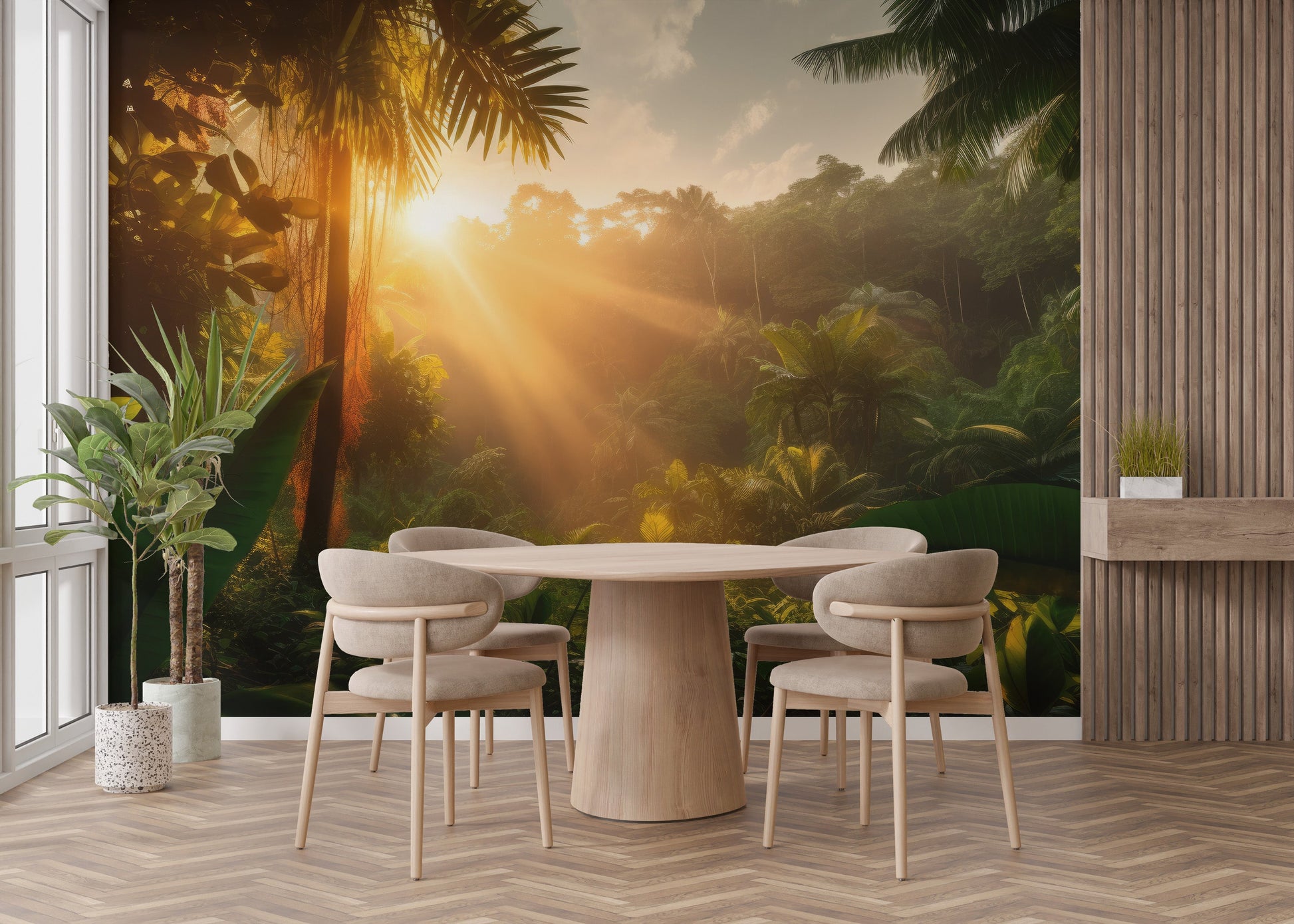 Sun Kissed Rainforest Wall Mural - Giffywalls