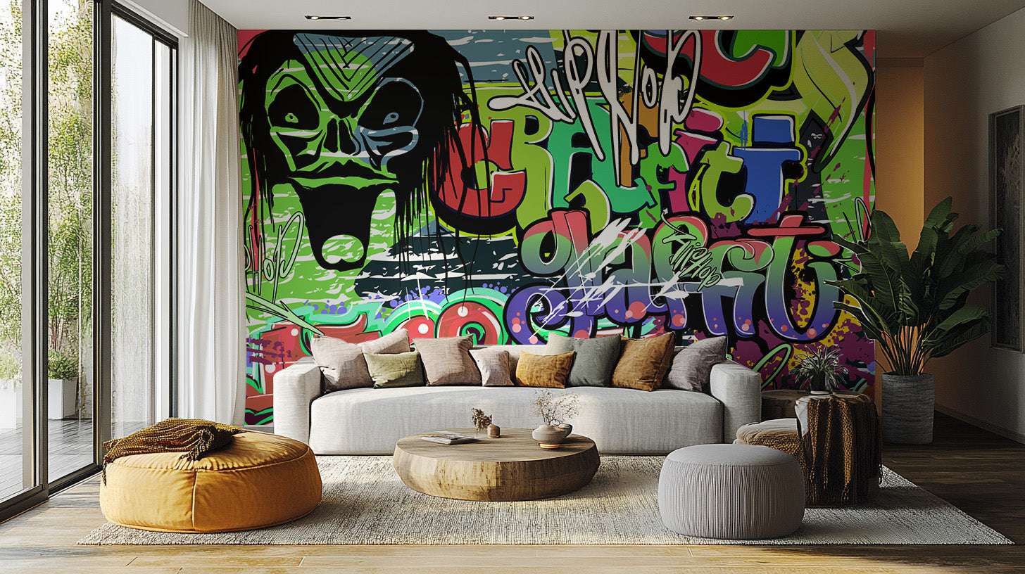 Vibrant Graffiti Wall Mural - Giffywalls