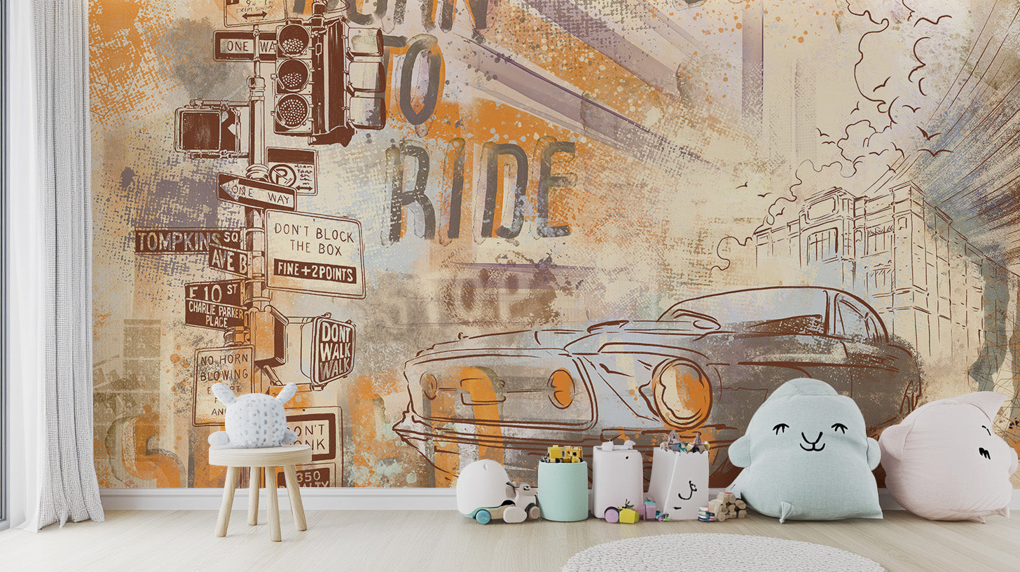 Mustang Mirage Wall Mural - Giffywalls