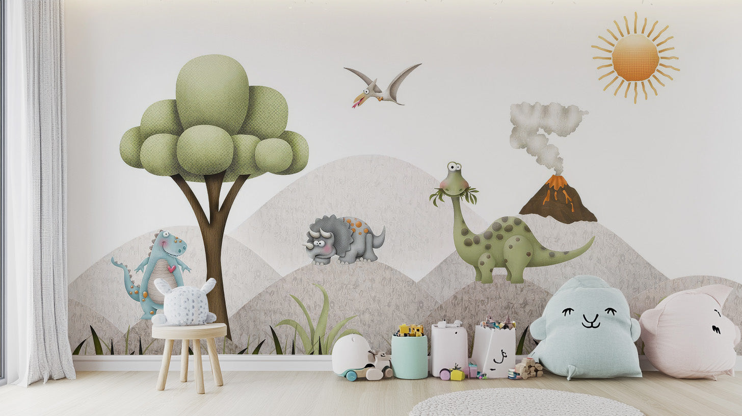 Tiny Saurus wallpaper adds whimsy to play zones