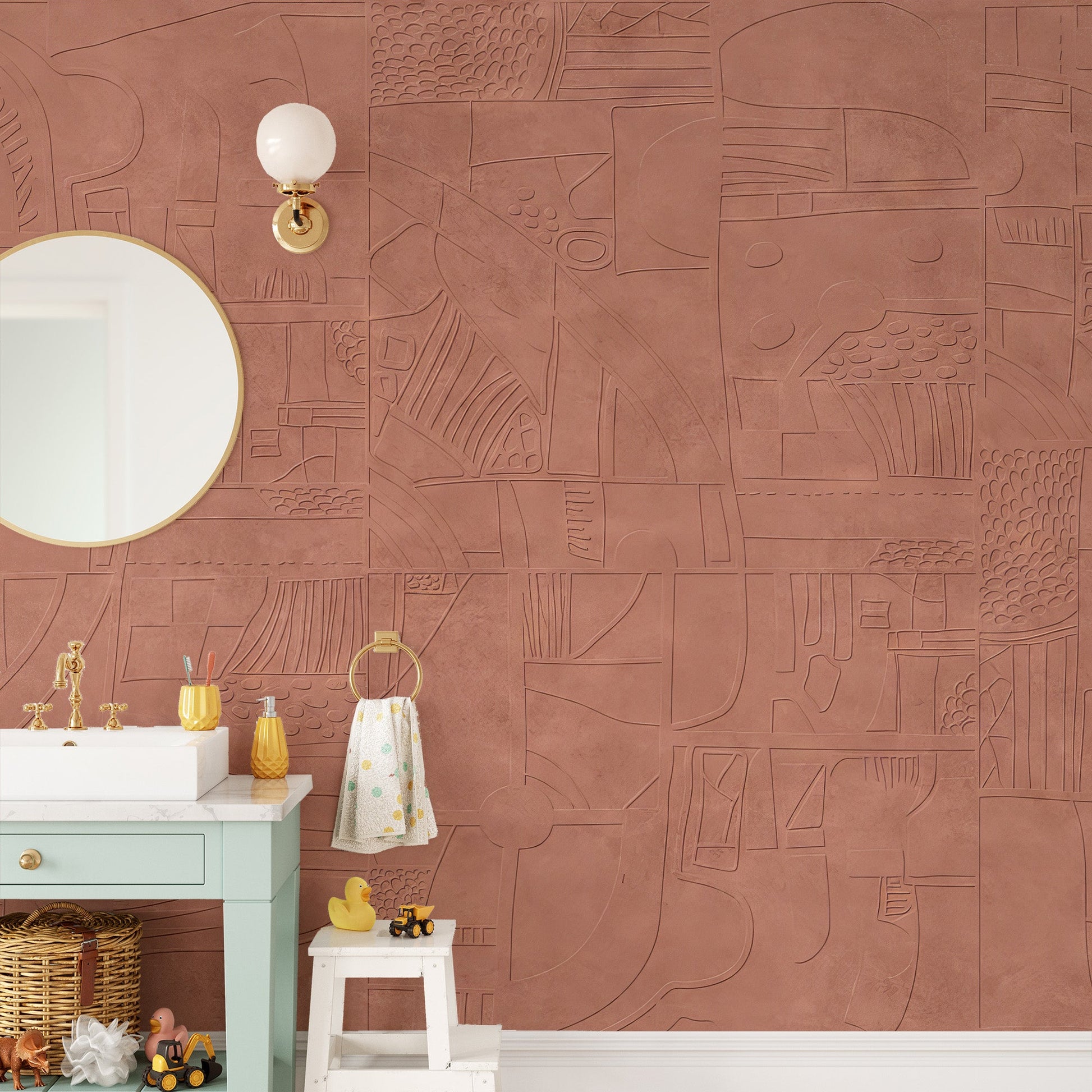 Mystic Terracotta Wall Mural - Giffywalls