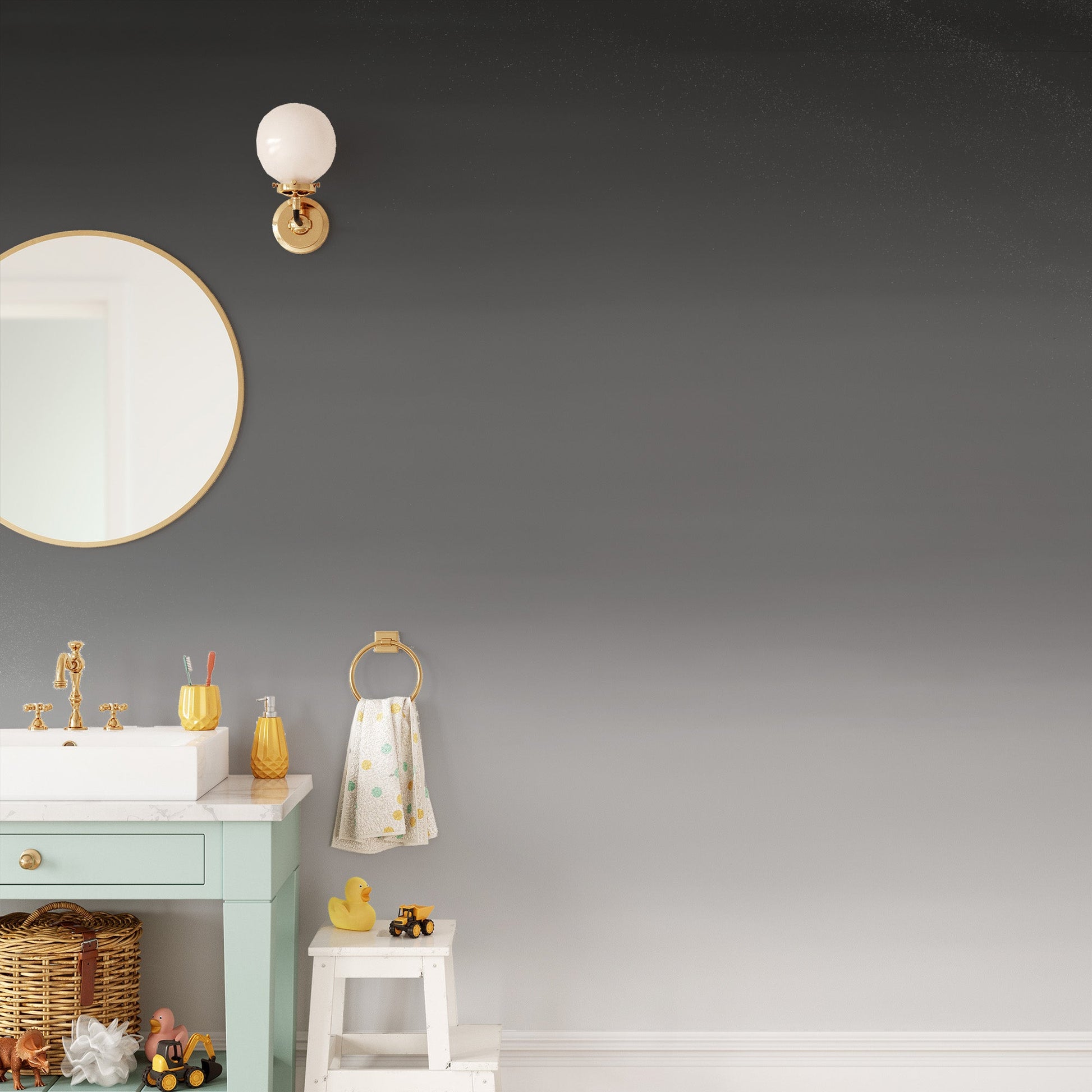 Add dusk-inspired tones to bathrooms with Mystic Dusk Wall Mural.