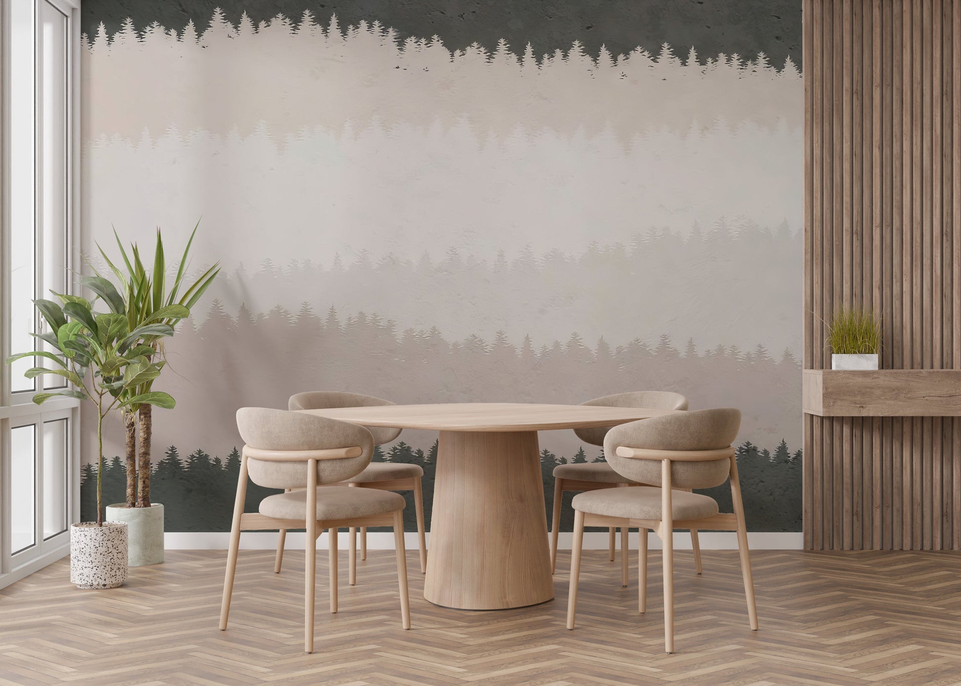 Shaded Timber Illusion Wall Mural - Giffywalls