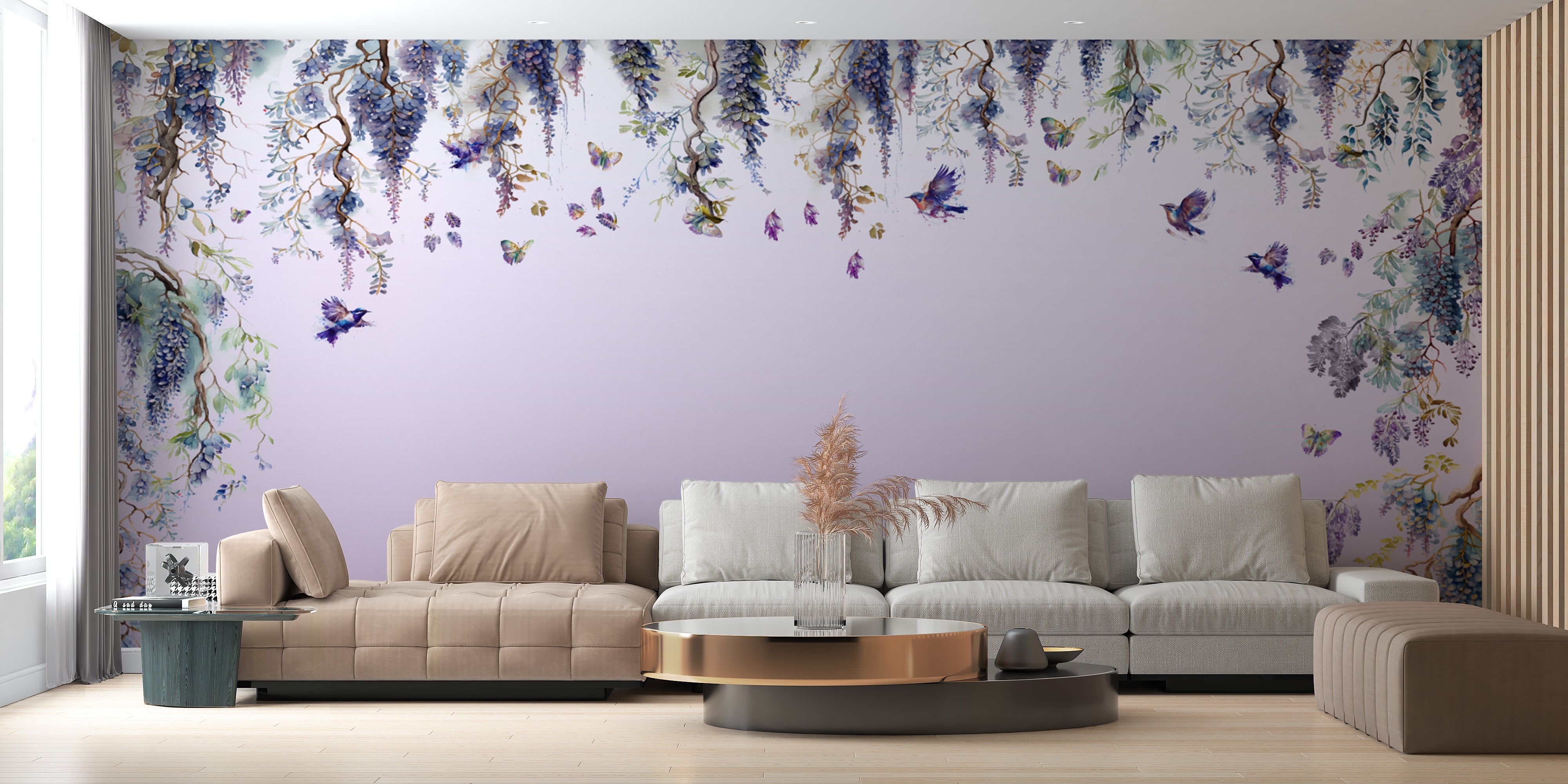 Wisteria Romance Purple Wallpaper Murals - Giffywalls