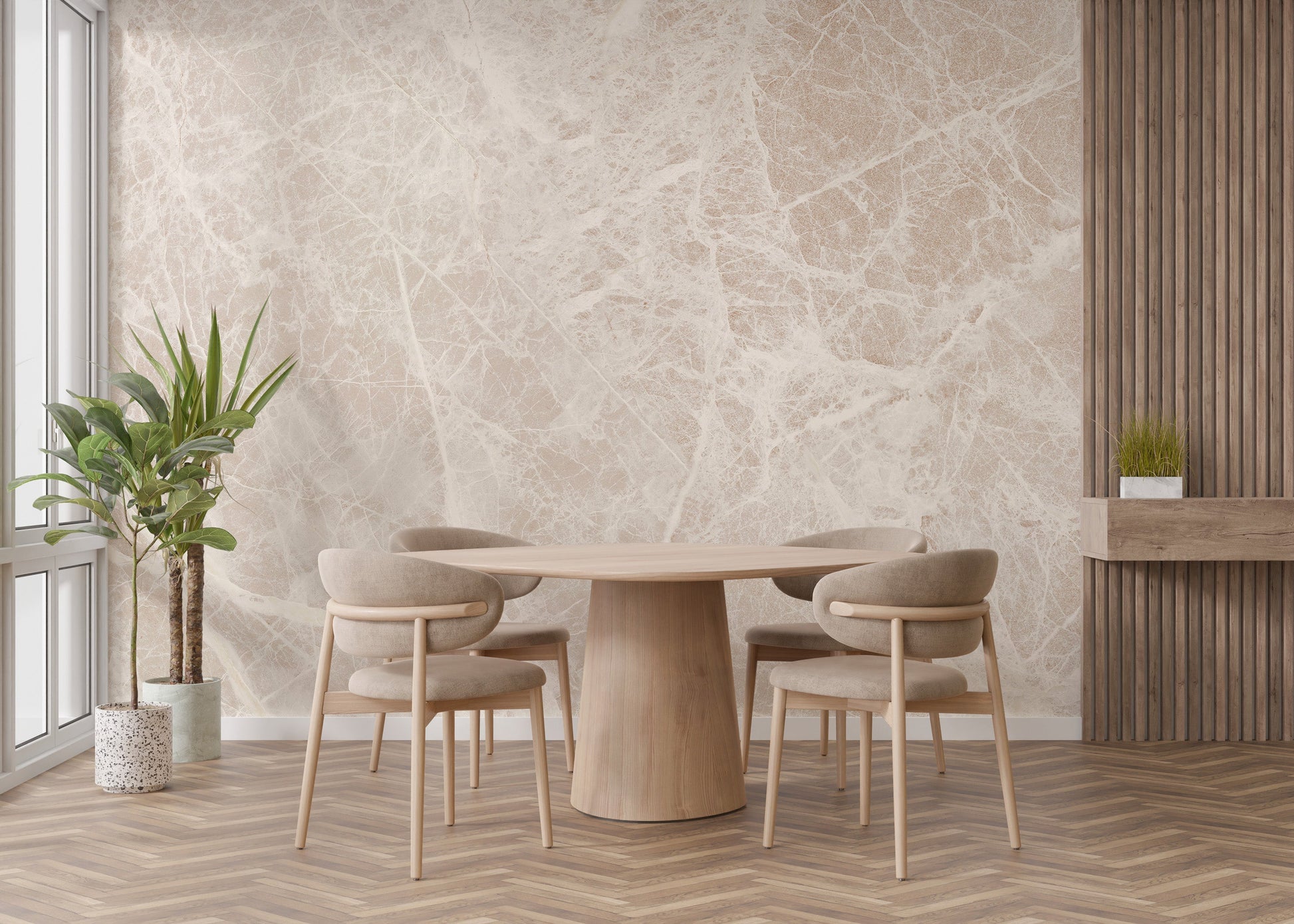 White Carrara Marble Wallpaper Mural - Giffywalls