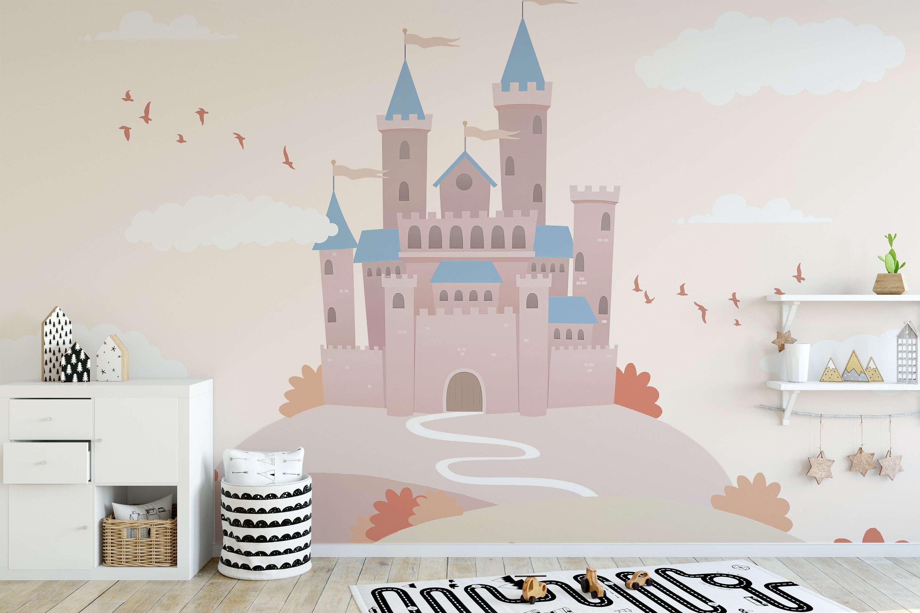 Childrens Fairytale Castle Wallpaper Mural - Giffywalls