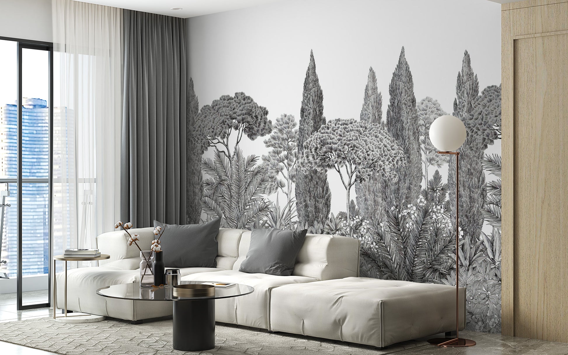 Gray Deodar Trees Wallpaper Murals - Giffywalls