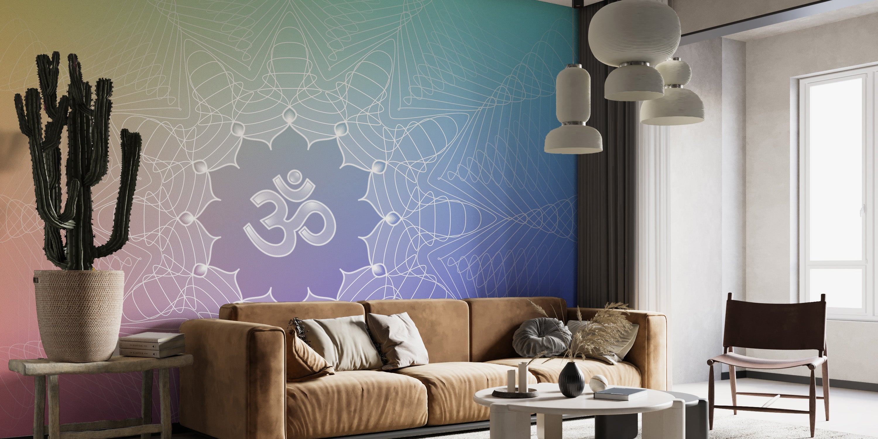 Om Lotus Wall Mural - Giffywalls