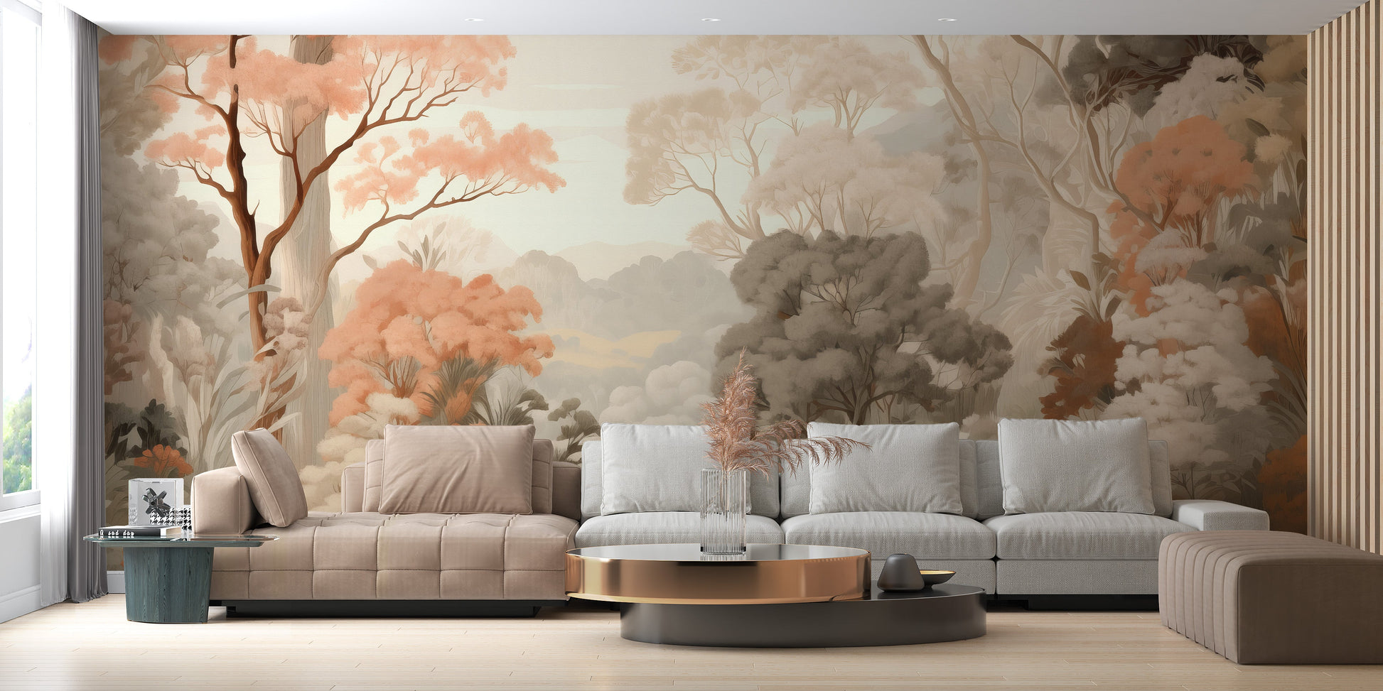 Forest Colorful Trees Wallpaper Mural - Giffywalls