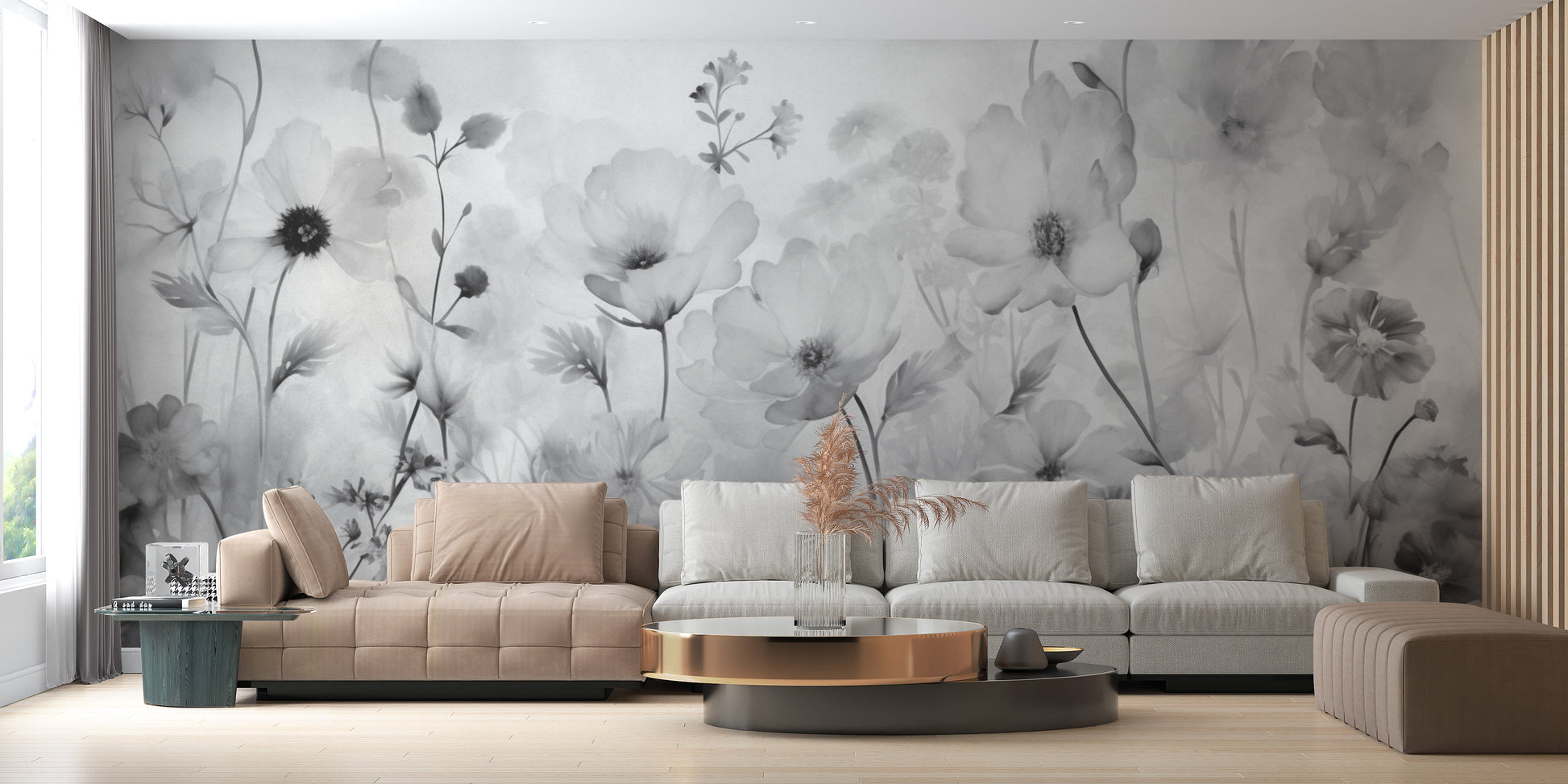 Spring Grey Flower Wallpaper For Walls - Giffywalls