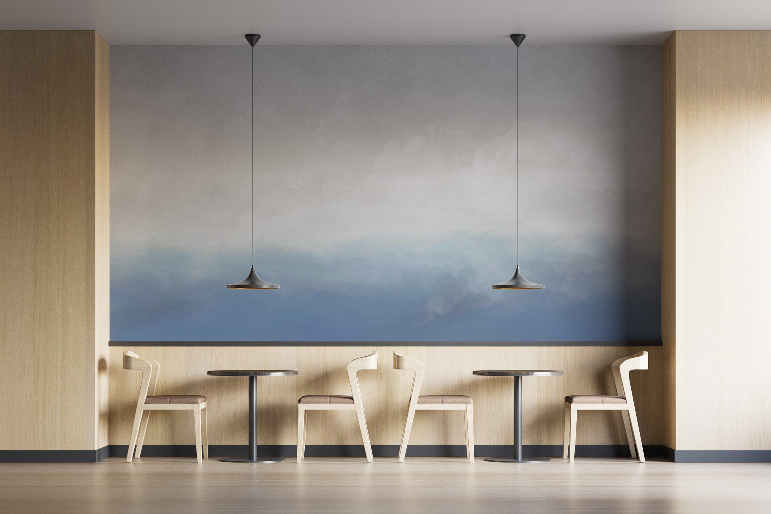 Blue White Sky Wallpaper Mural - Giffywalls